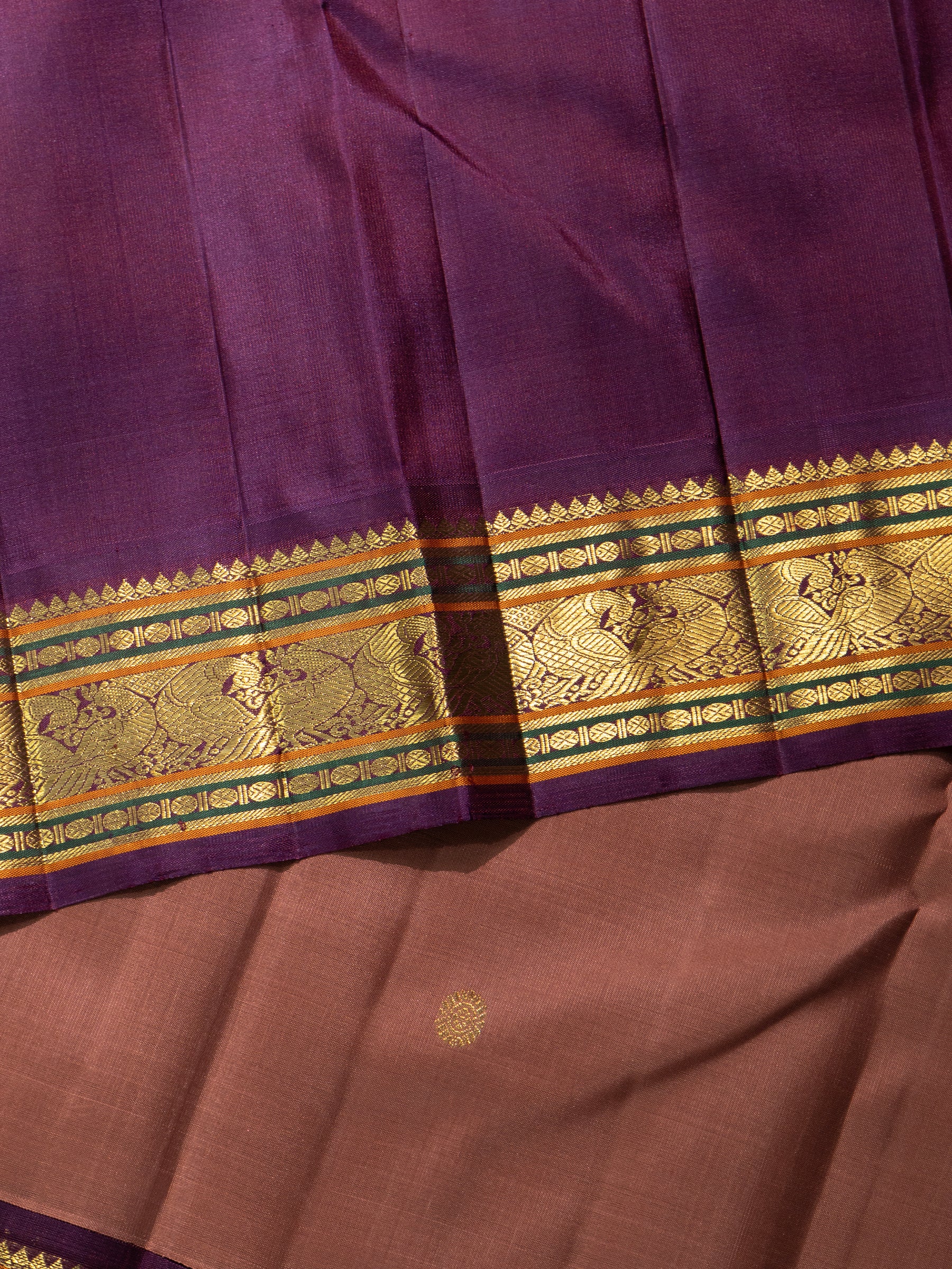 Geva and paaku kai korvai meenakari pallu / Kanjipuram Silk Saree CLSA8179