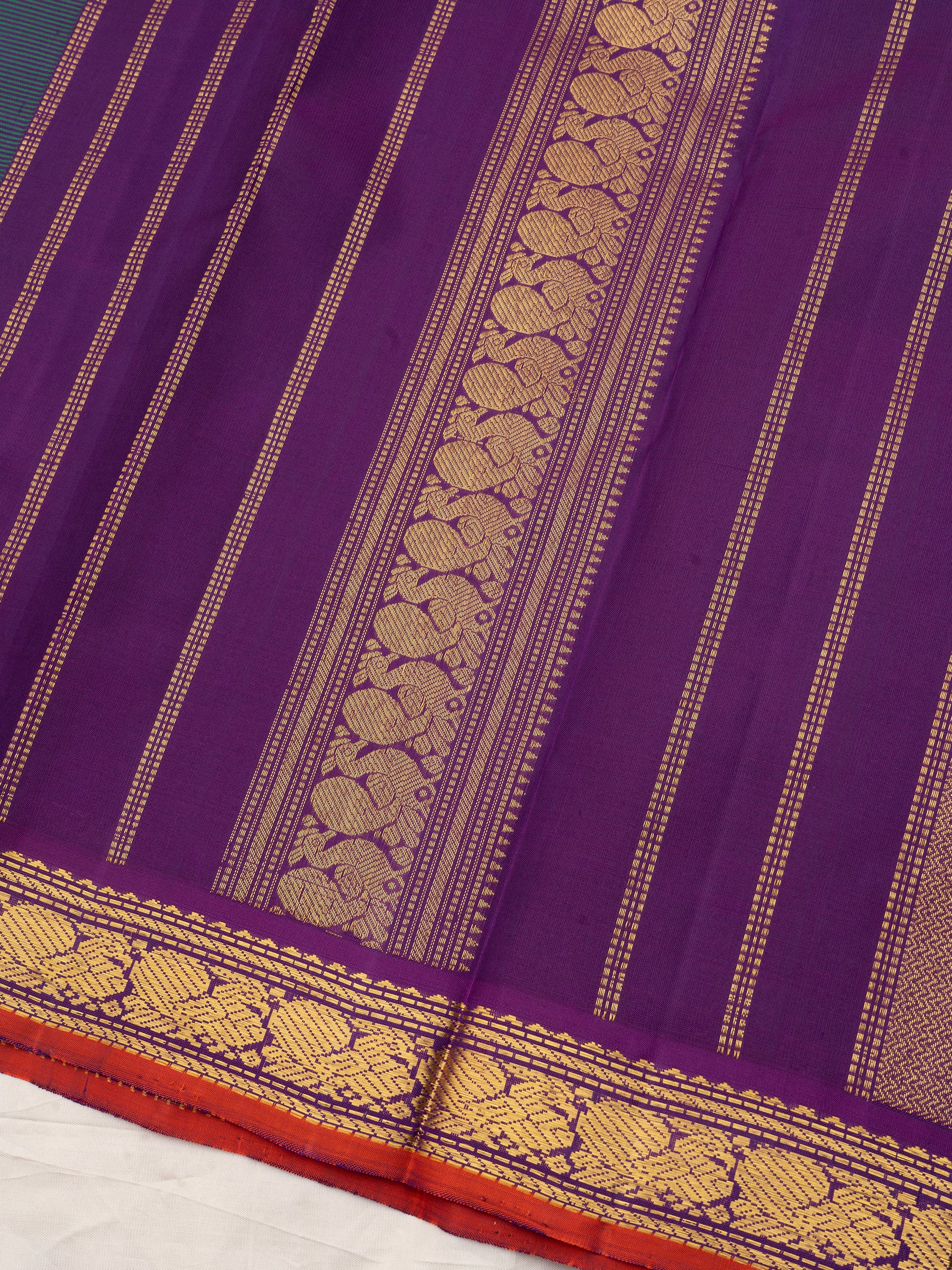 Green and purple annam pet small border/ Arani Silk Saree CLSA9034