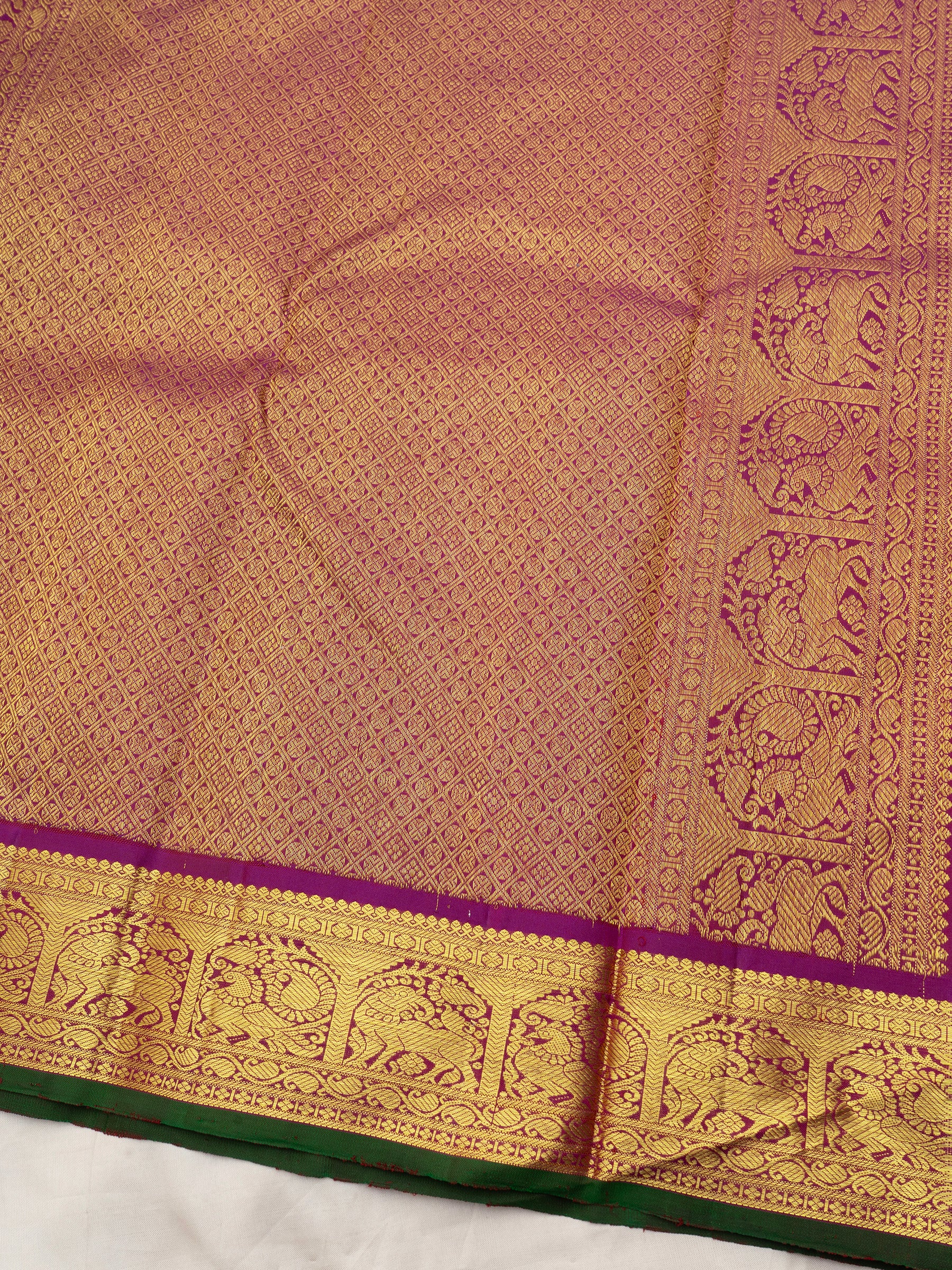 Mehandi green and deep pink / Arani Silk Saree CLSA9039