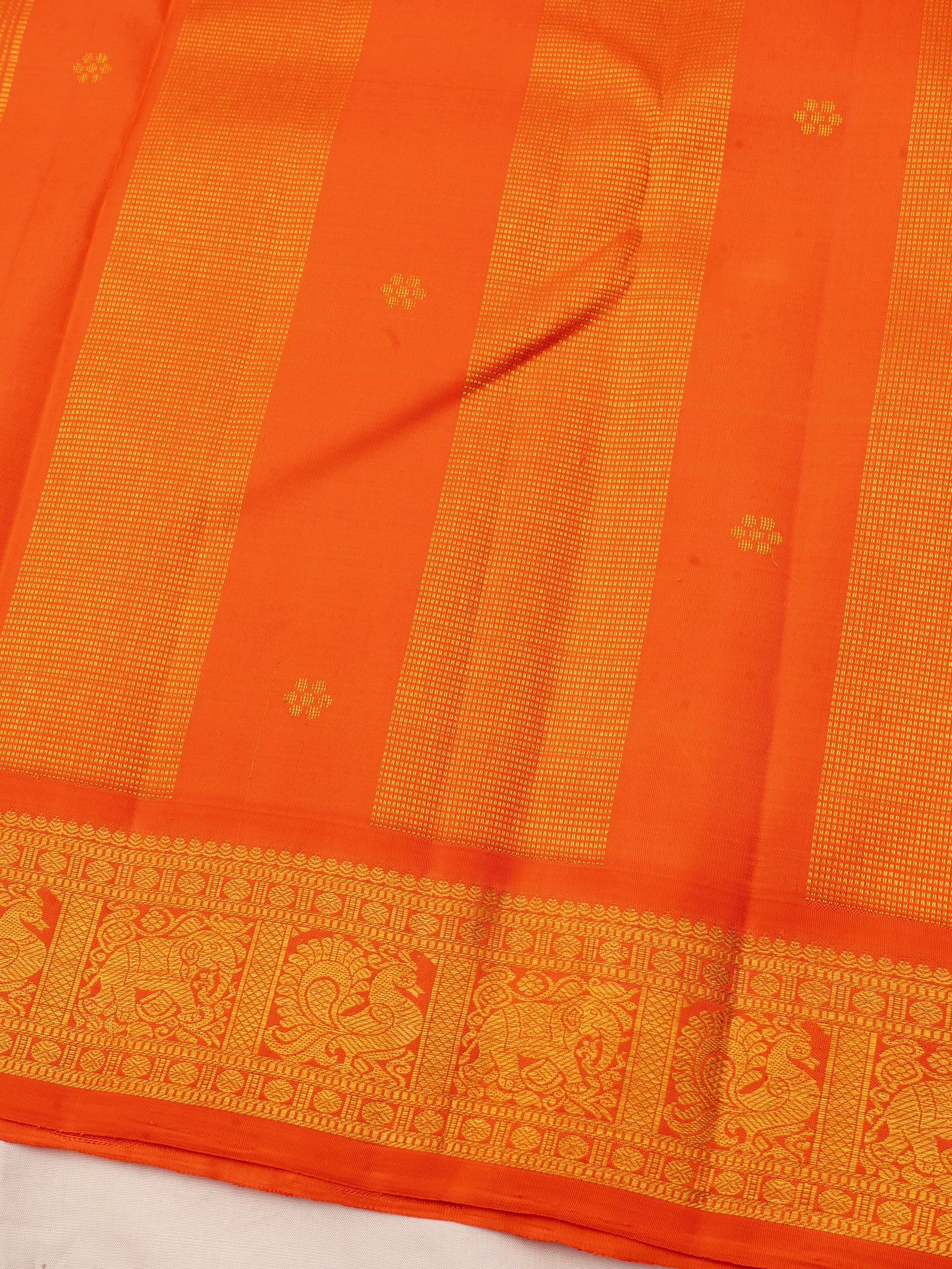 Dark midnight Blue and Orange korvai /  Arani Silk Saree CLSA9051