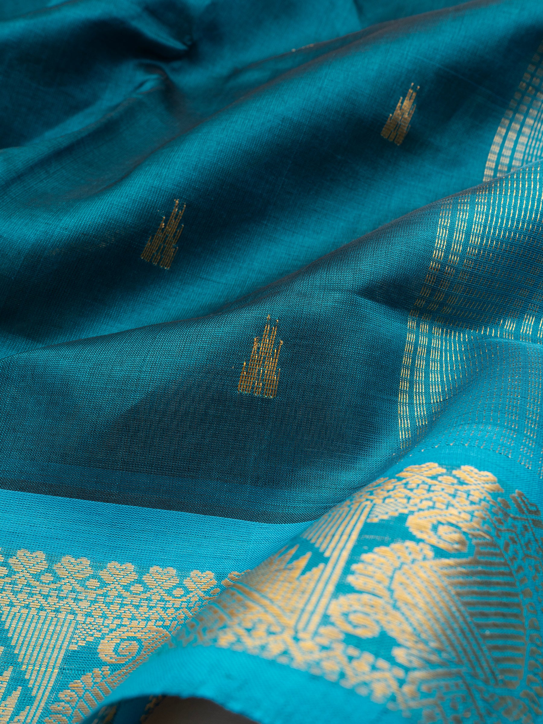 Teal blue / Silk Cotton Saree CLSA9235