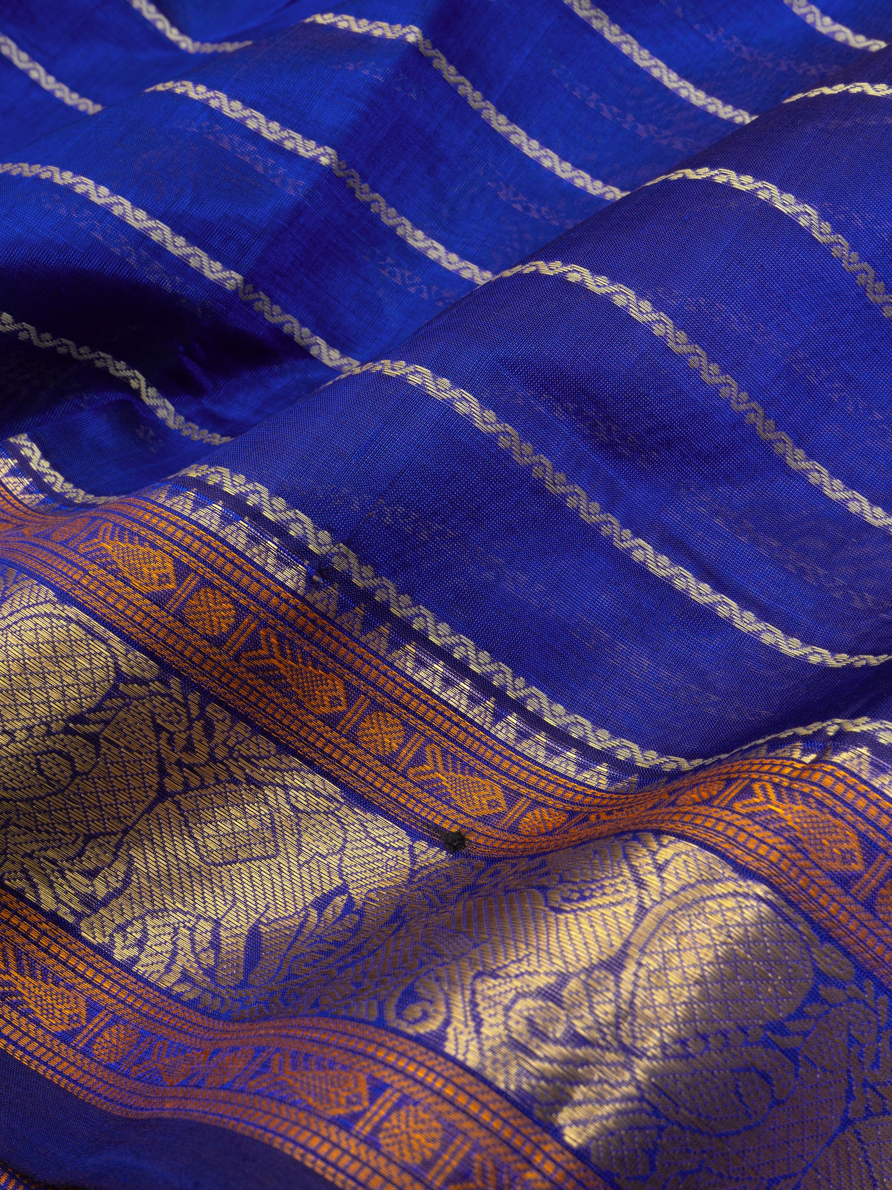 MS blue veldhari / Silk Cotton Saree CLSA9579