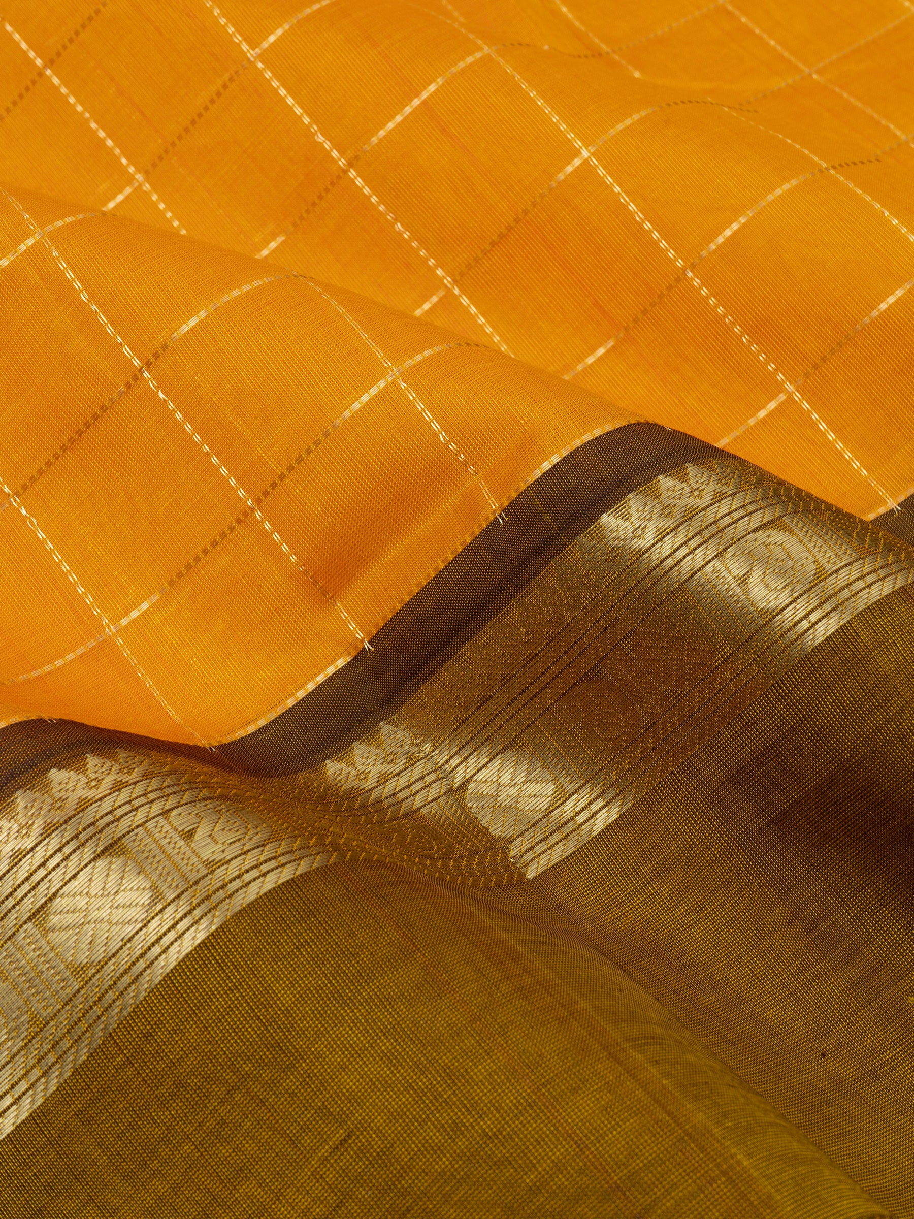 Mango yellow kattam / Silk Cotton Saree CLSA9682