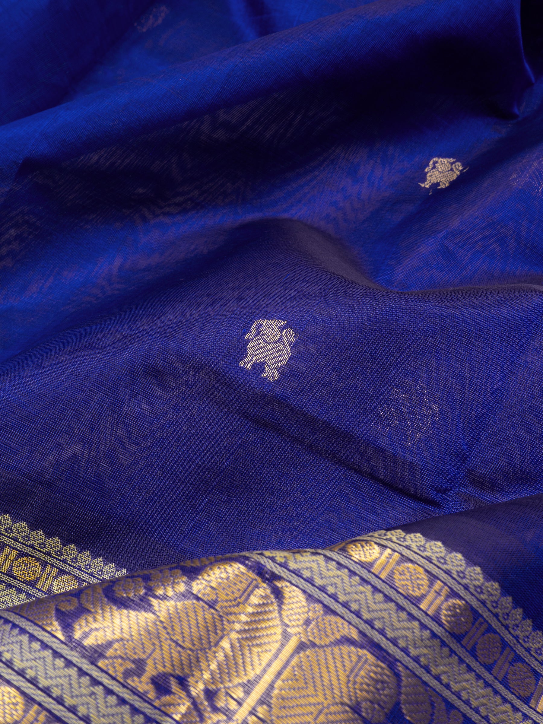 Blue getti border / Silk Cotton Saree CLSA9683