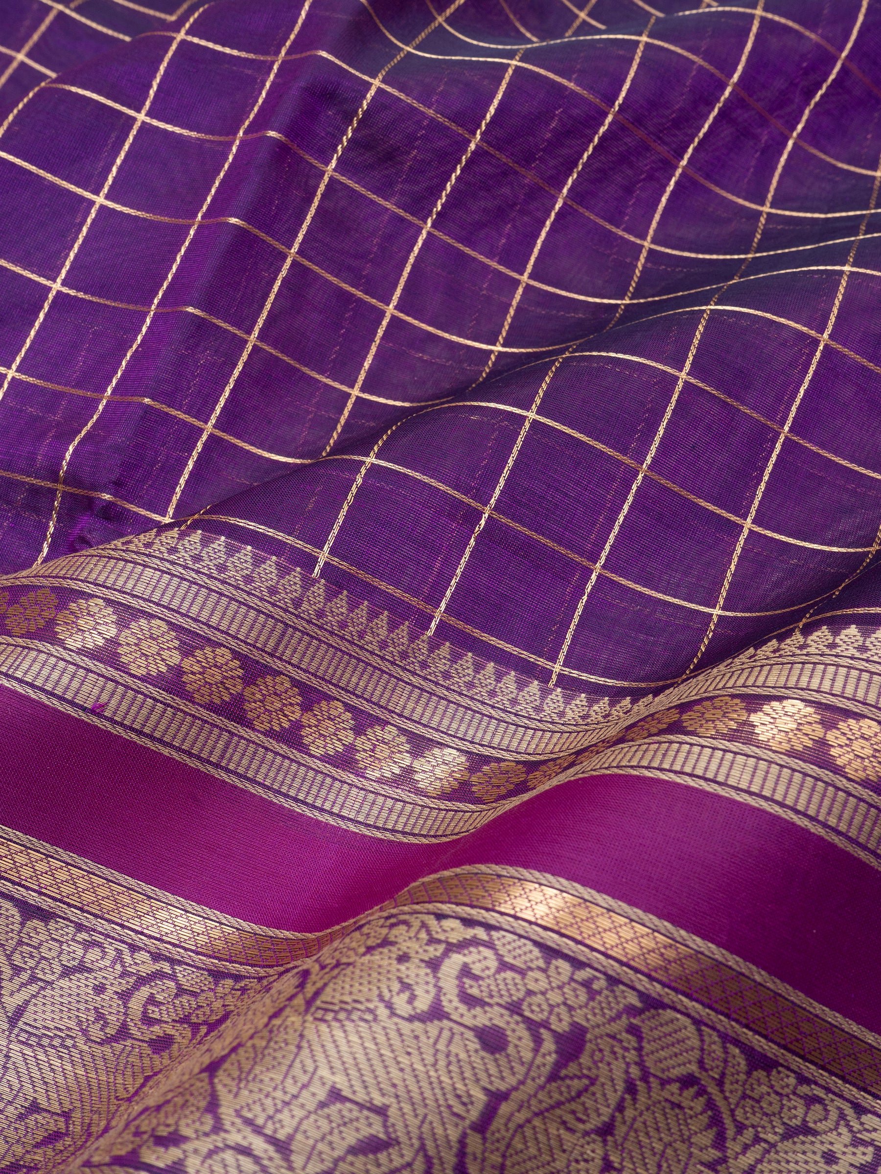 Purple kattam / Silk Cotton Saree CLSA9692