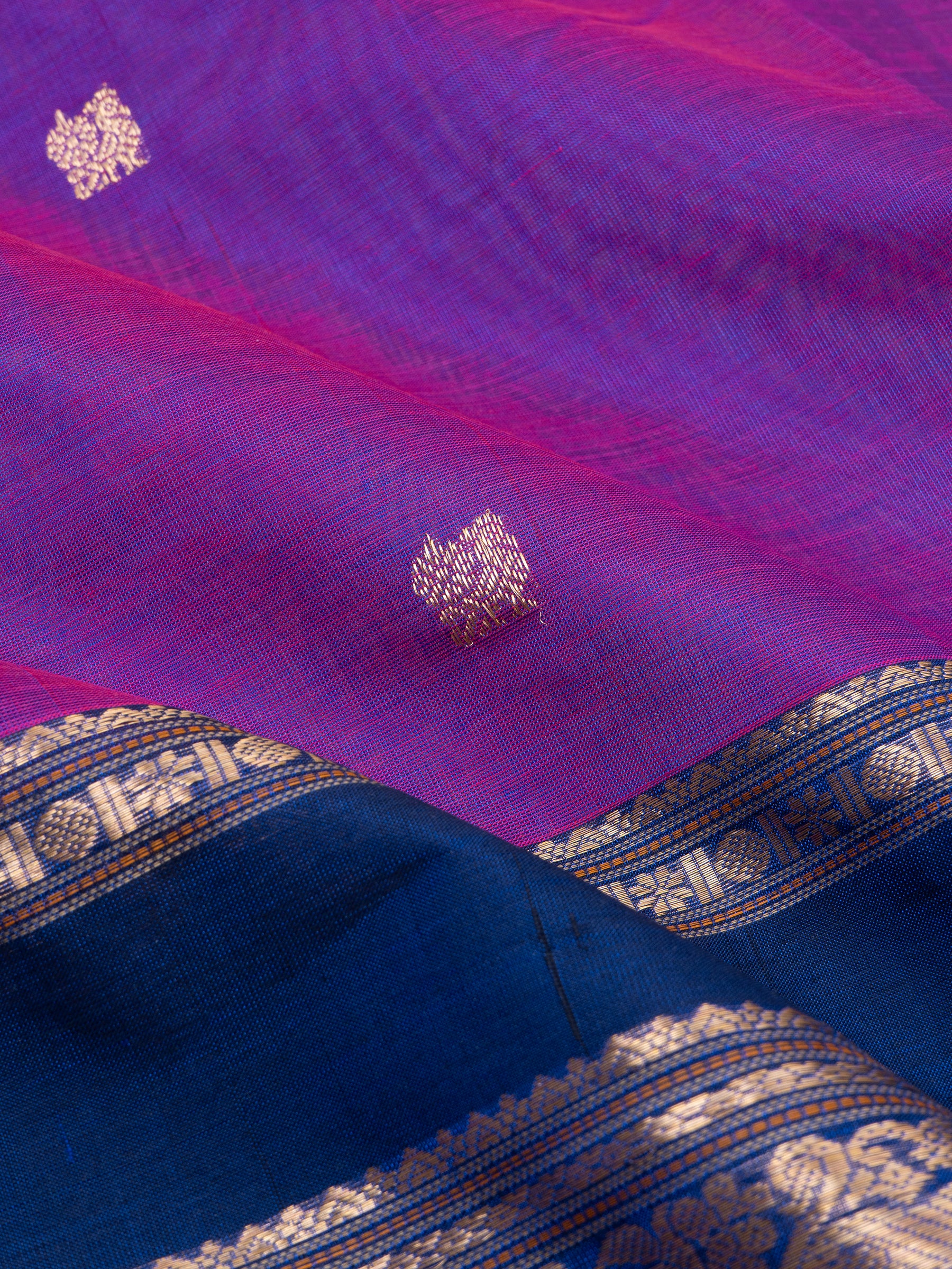 Lavender shot purple unique pallu/ Silk Cotton Saree CLSA9701