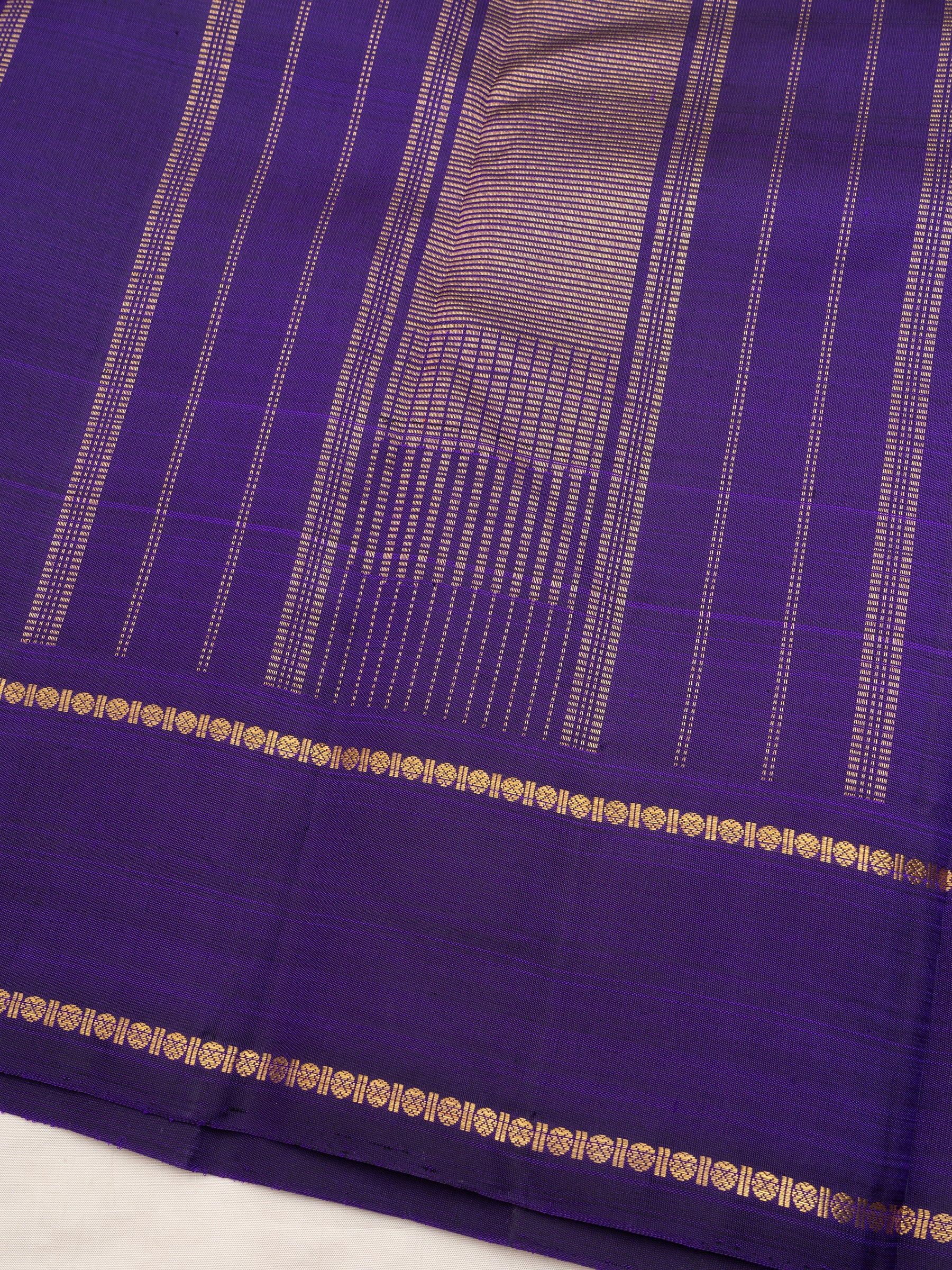 Deep purple kattam rettapet border/ Kanjipuram Silk Saree CLSA9784