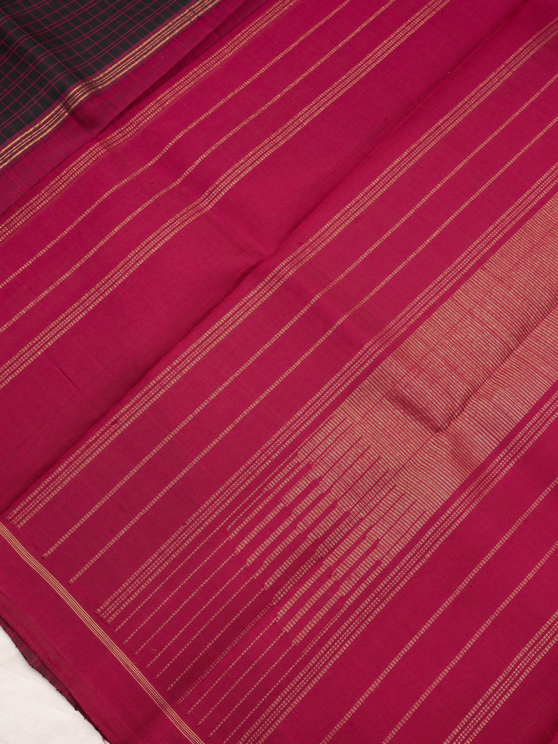 Black kattam small border Araku / Kanjipuram Silk Saree CLSA9806