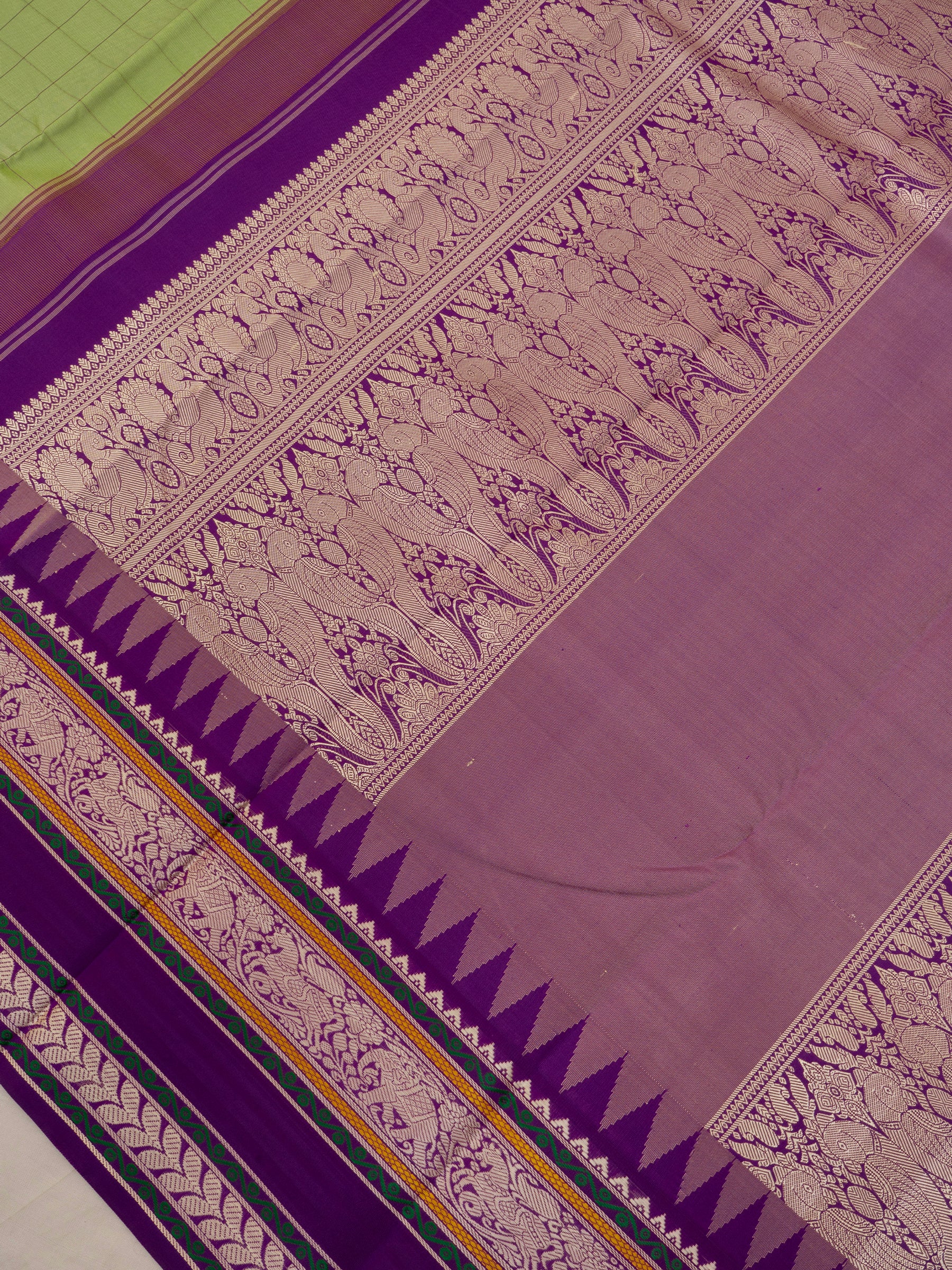 Green and purple thread work / Special Edition Silk CLSA9848