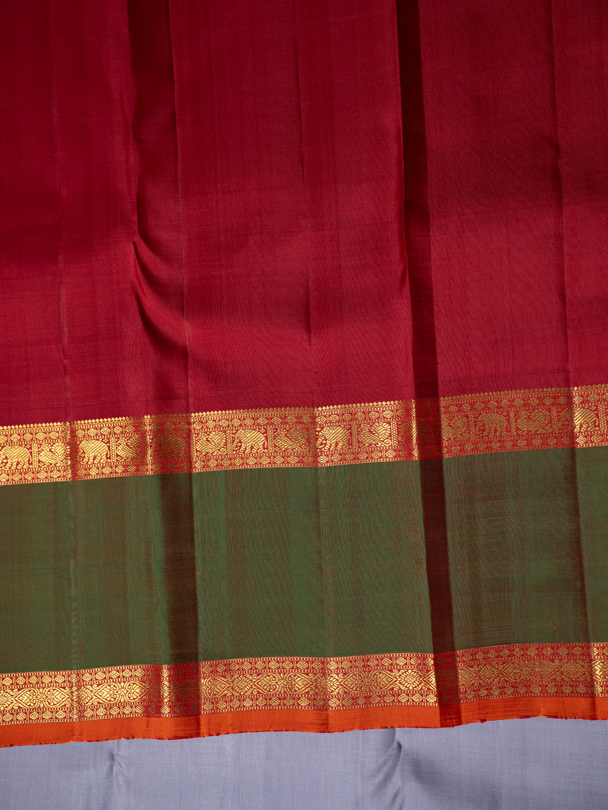 Lavender rettapet border kai korvai/ Kanjipuram Silk Saree CLSA9894