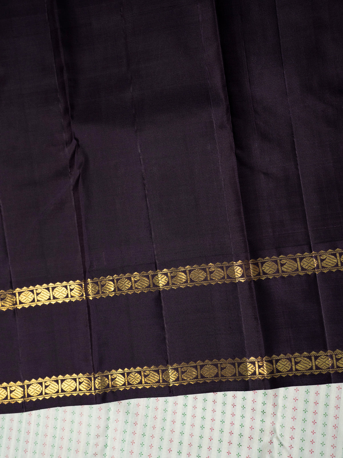 Off white thread plus butta Rettapet Korvai pure zari/Kanjipuram Silk Saree CLSA9929