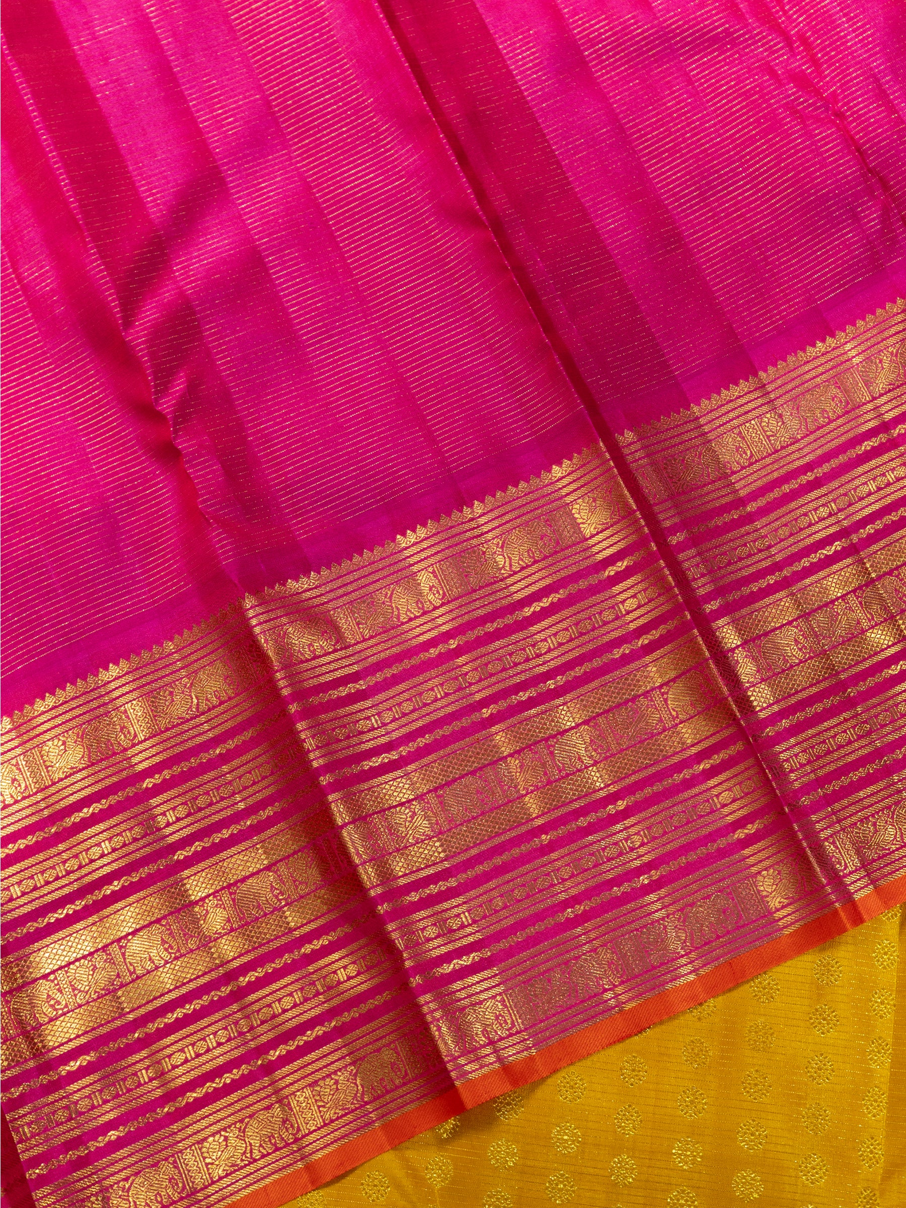 Yellow Vairaoosi varisapet Butta /Kanjipuram Silk Saree CLSA8246