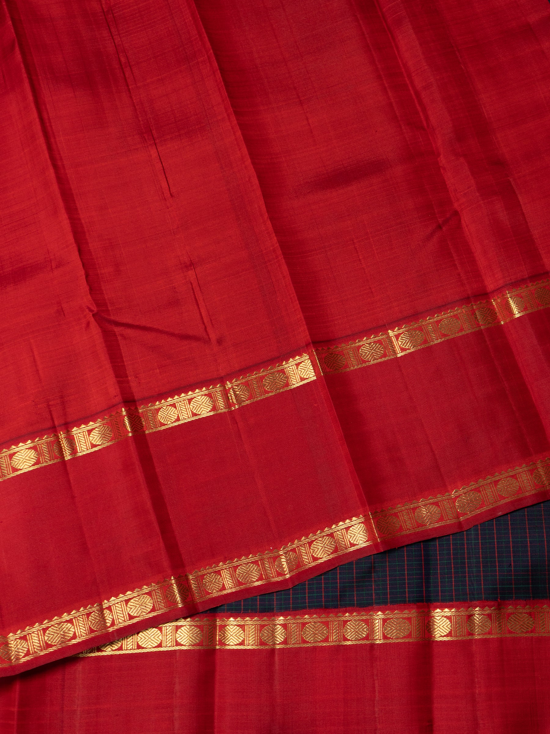 Black thread kattam rettapet border kai korvai/ Kanjipuram Saree CLSA9750