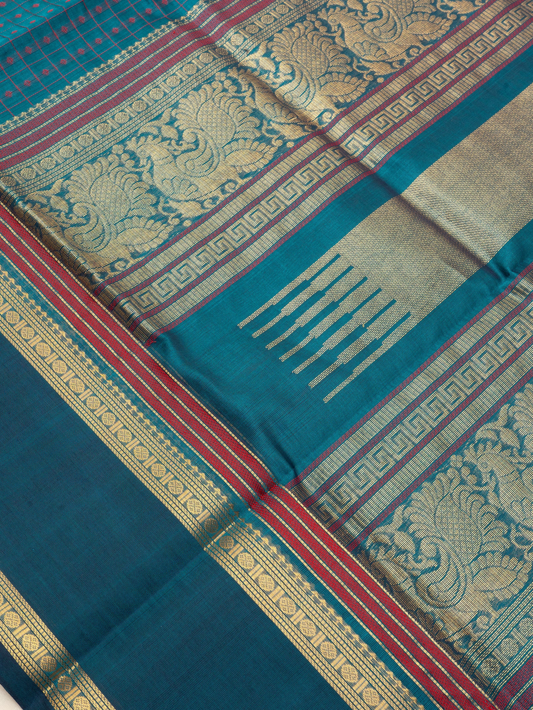 Teal blue lakshambutta/ Silk Cotton Saree CLSA7320