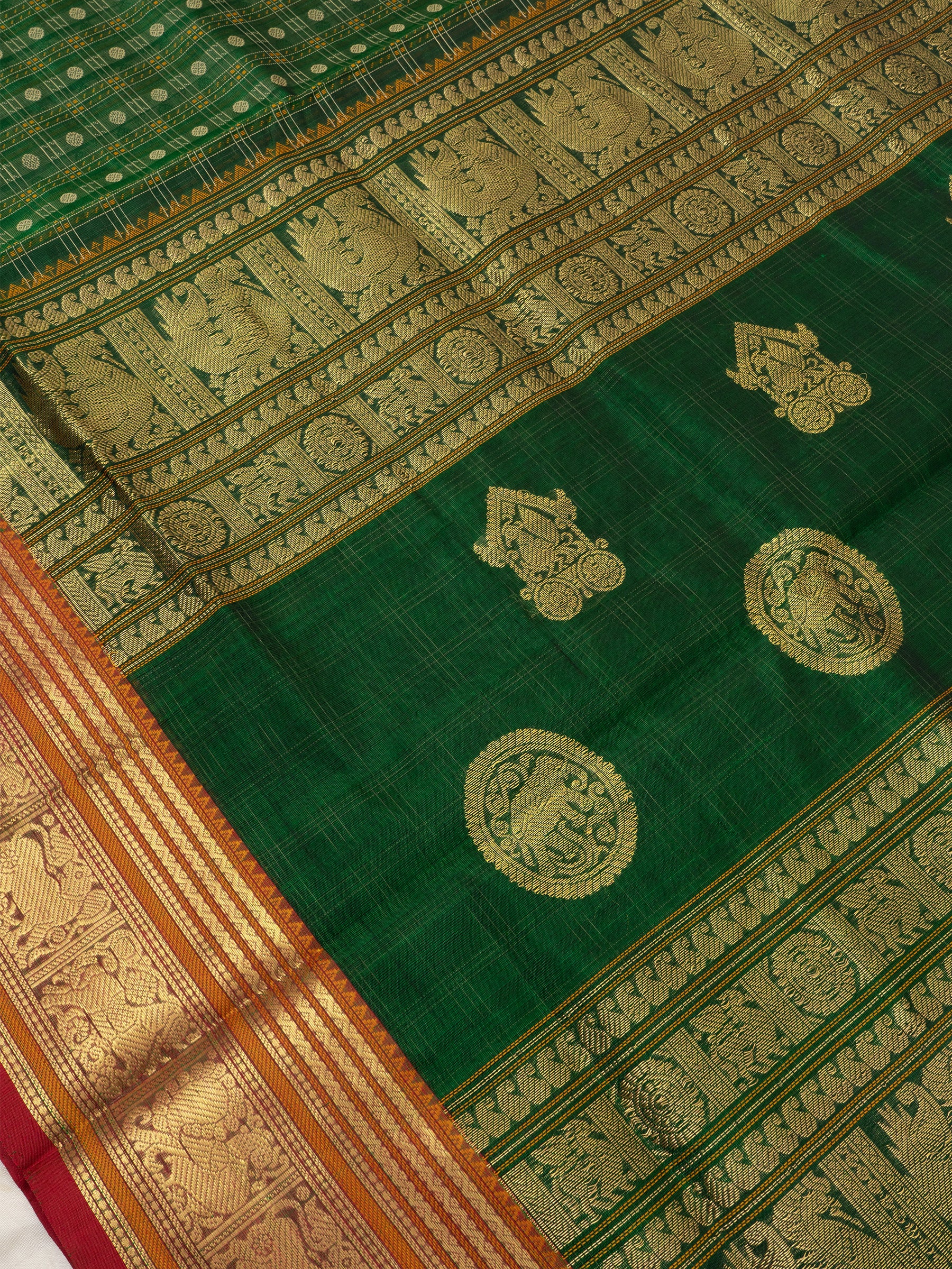 Green vintage kattam / Silk Cotton Saree CLSA6641