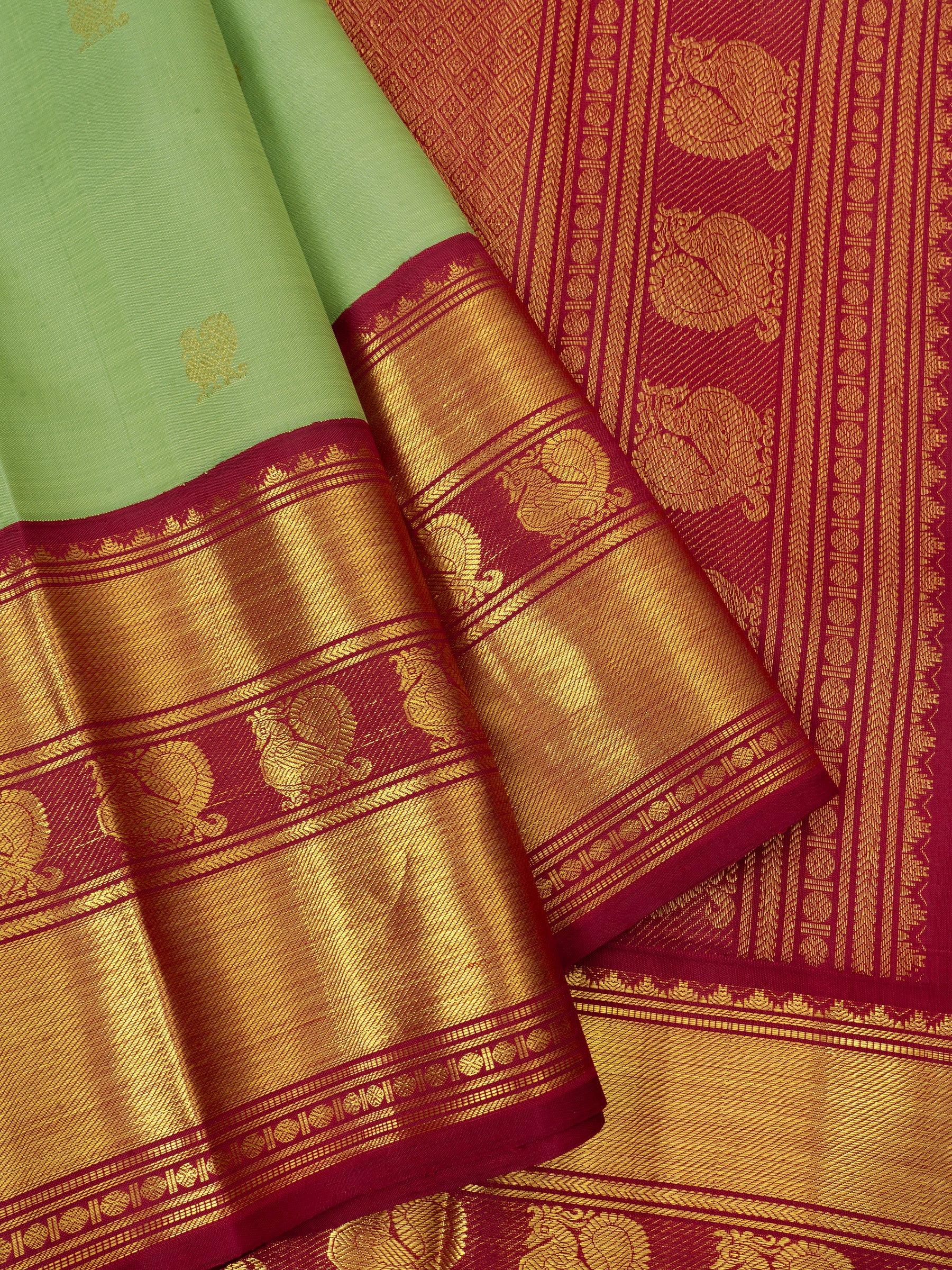 Elakai green with Araku / Arani Silk Saree CLSA6692