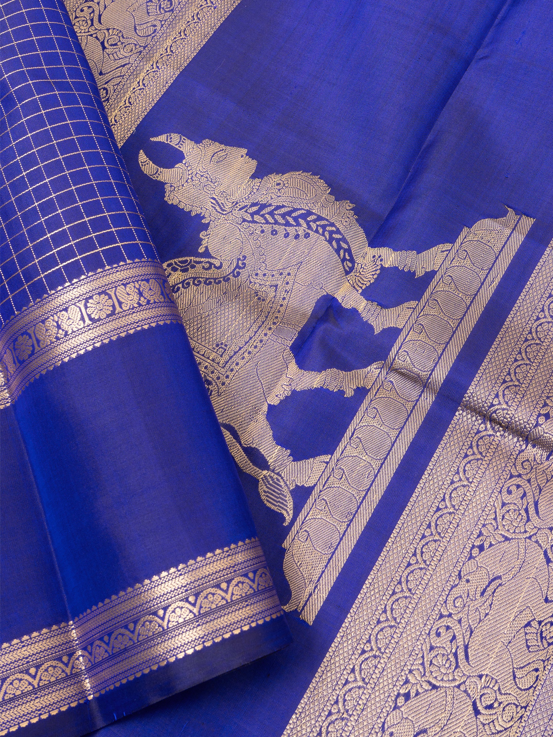 Ink blue rettapet and kamadenu exclusive pallu / special edition kanjipuram silk CLSA5323