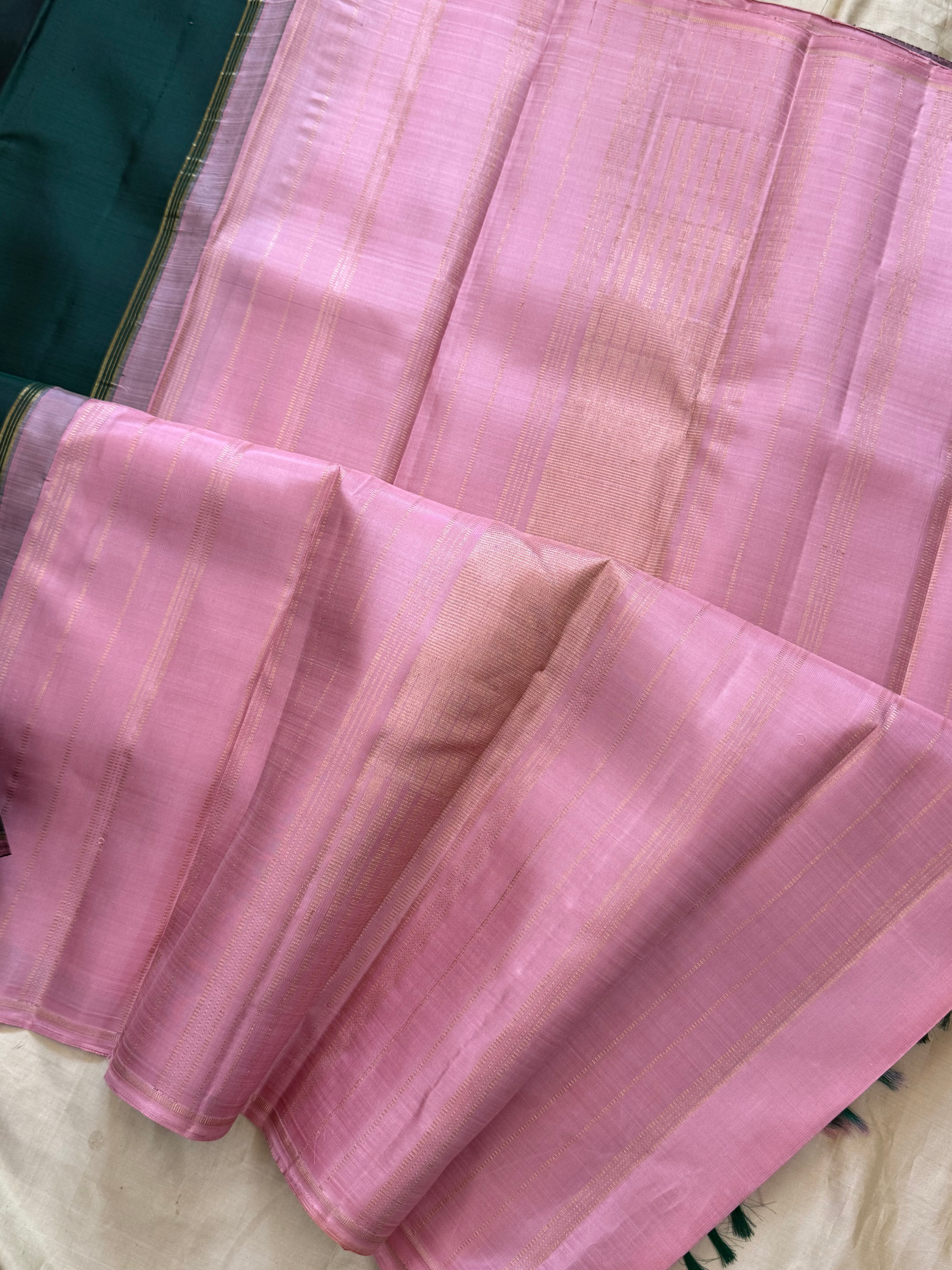 DARK GREEN BODY / KANJIPURAM SILK SAREE CLSA 10698