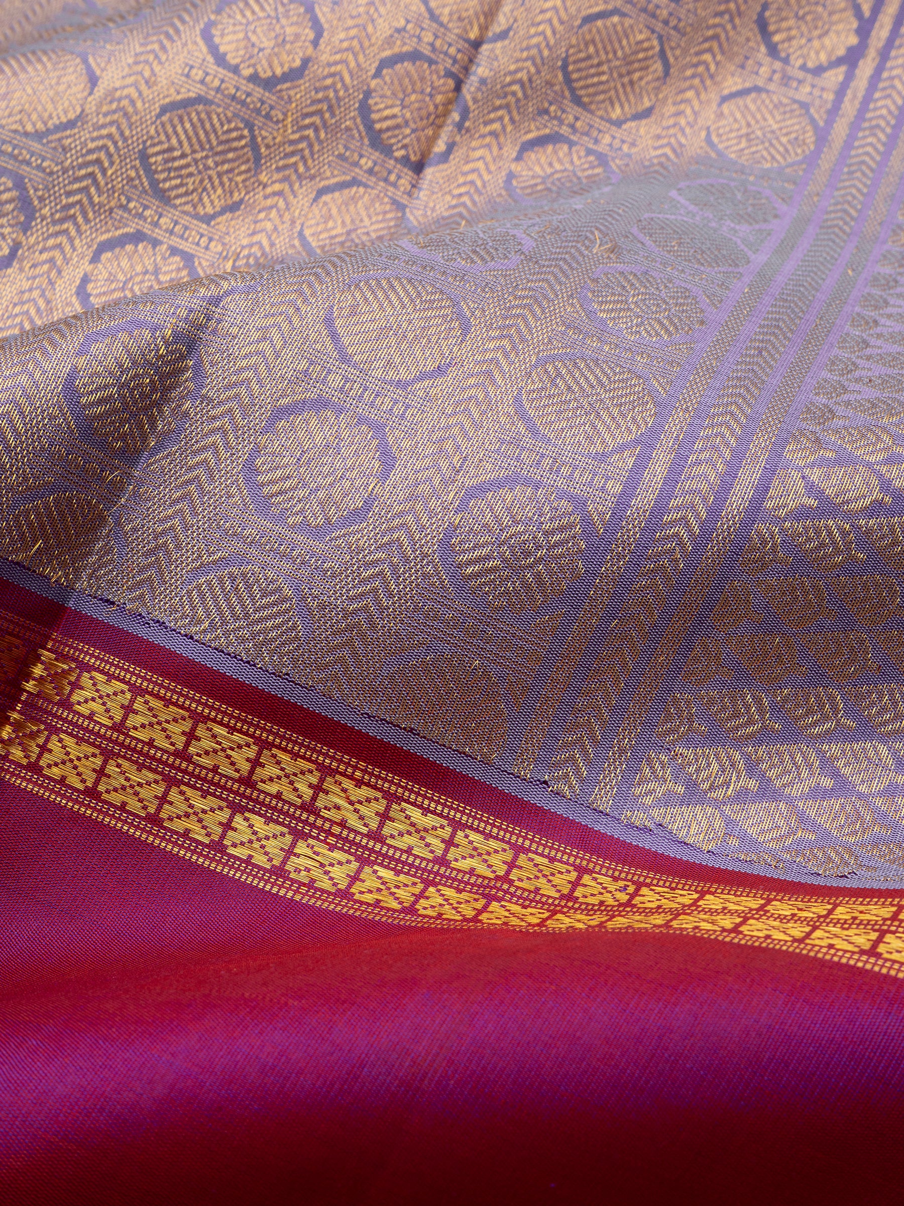 Lavender mubbagam ganga jamuna/ Arani Silk Saree CLSA10845