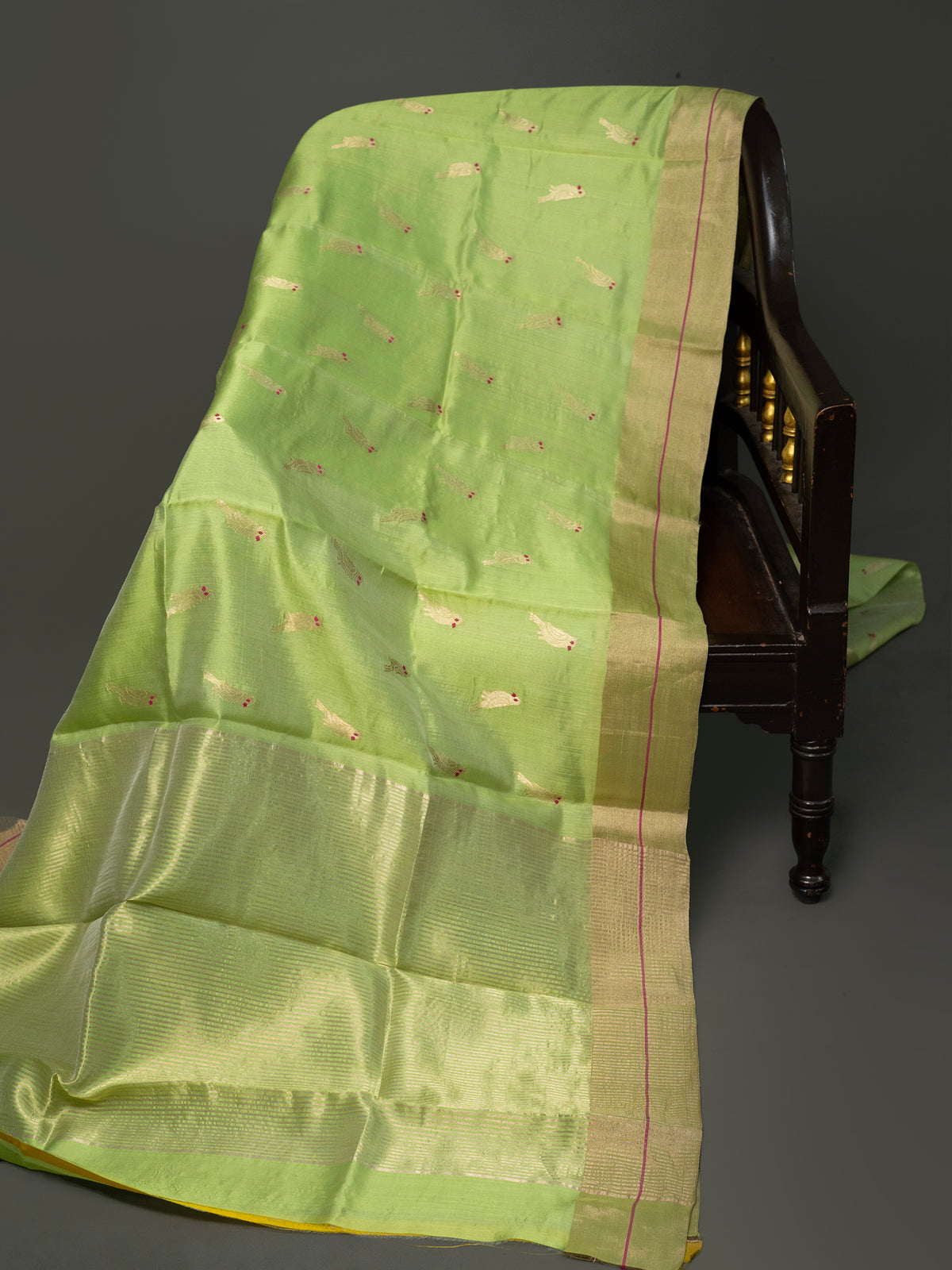 Parrot green with parrot meenakari butta/ Chanderi silk Saree CLSA10877