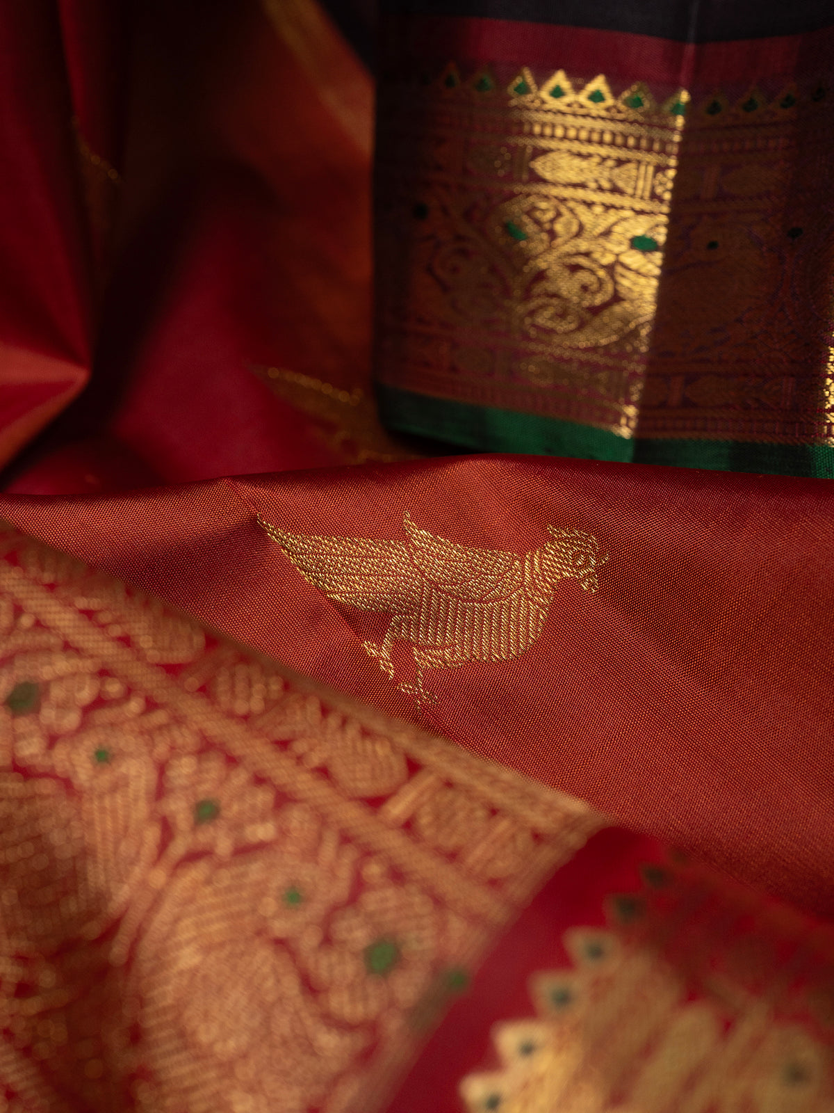 Deep Kanchana double Palla / Kanjipuram Silk Saree CLSA11004