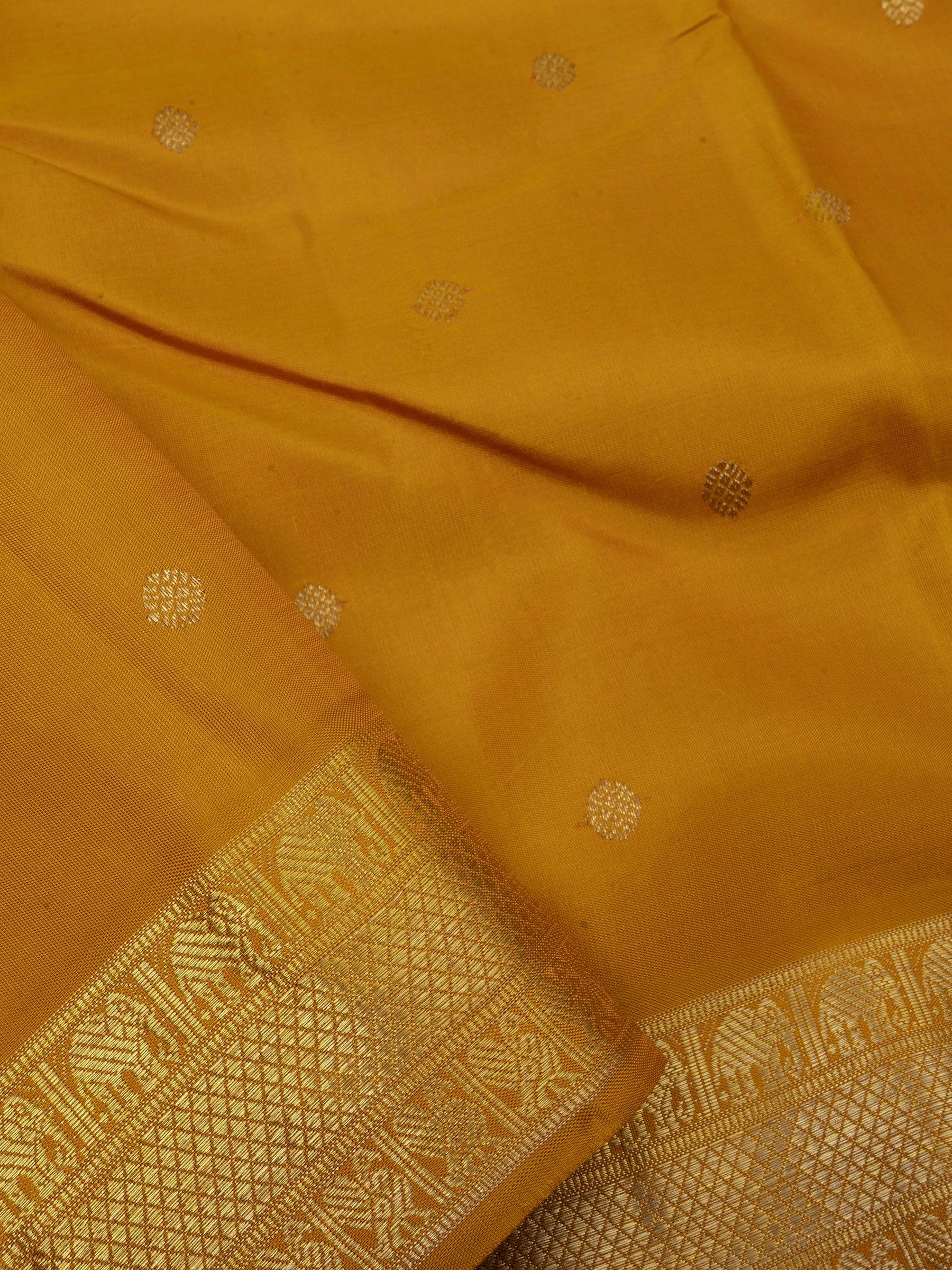 Golden mustard getti border/ Kanjivaram Silk Saree CLSA6333