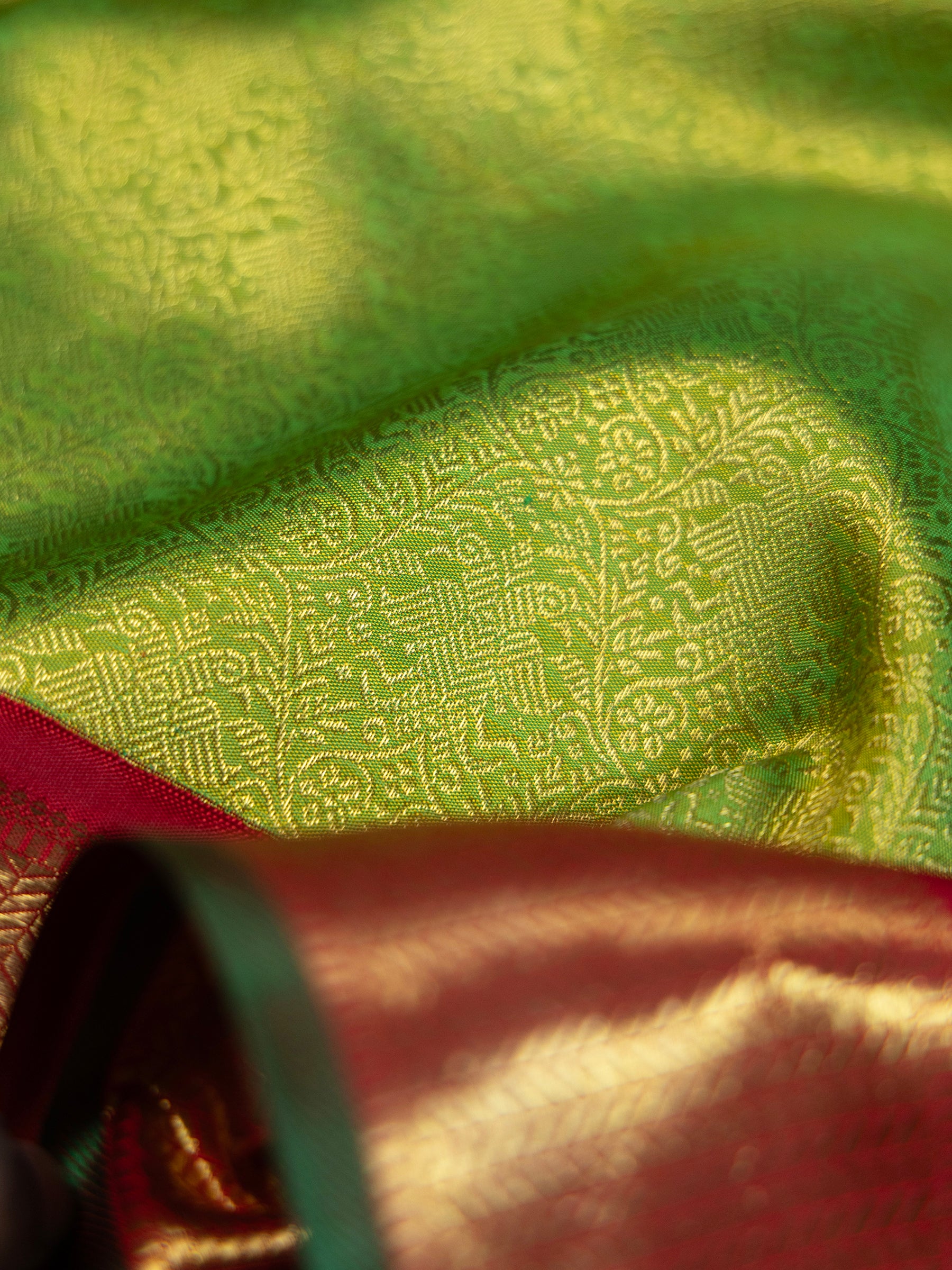 Green brocade Korvai /Bridal Kanjipuram Silk Saree CLSA4287