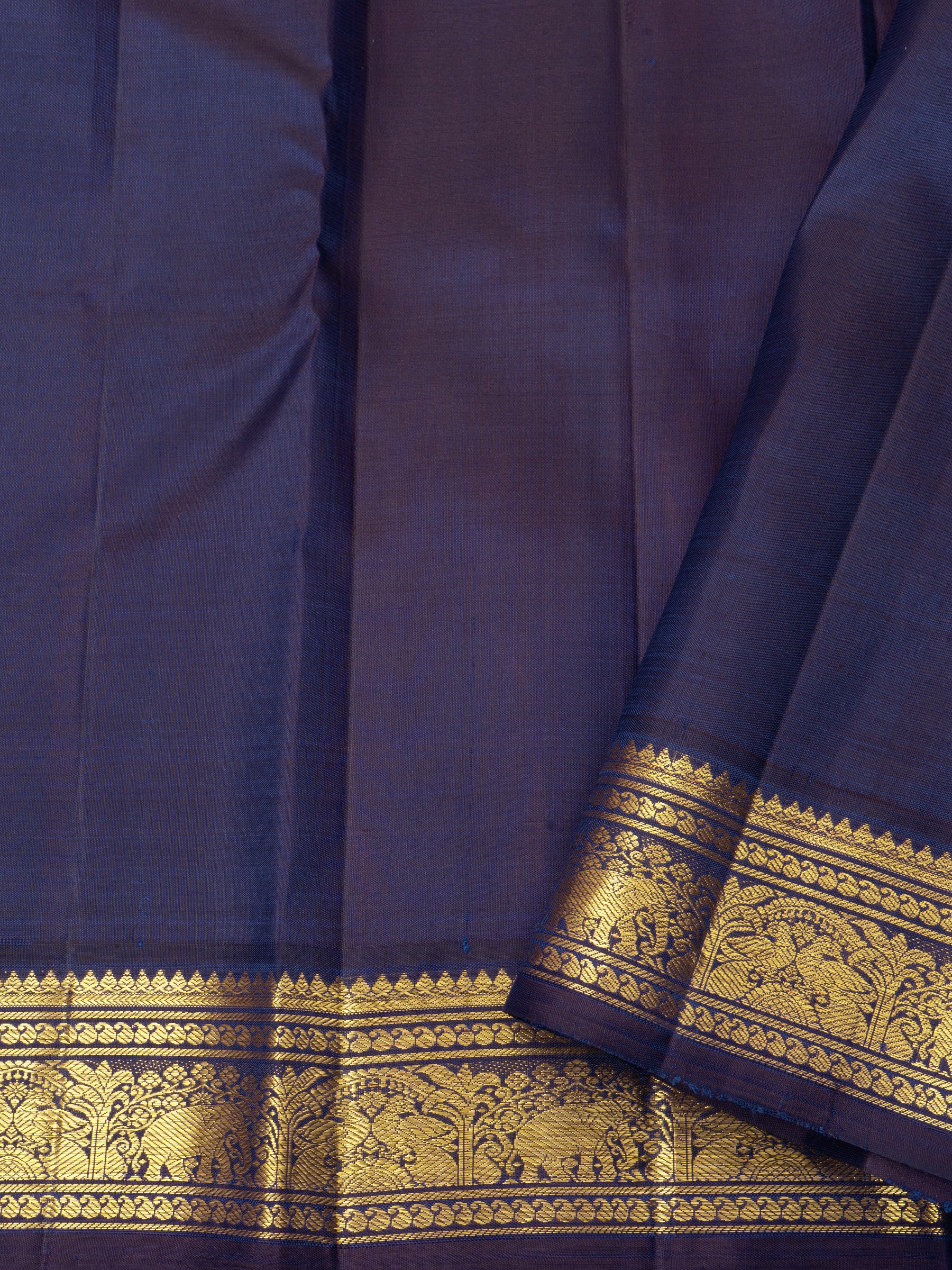 Orange and blue kai korvai/ Kanjipuram Silk Saree CLSA4985