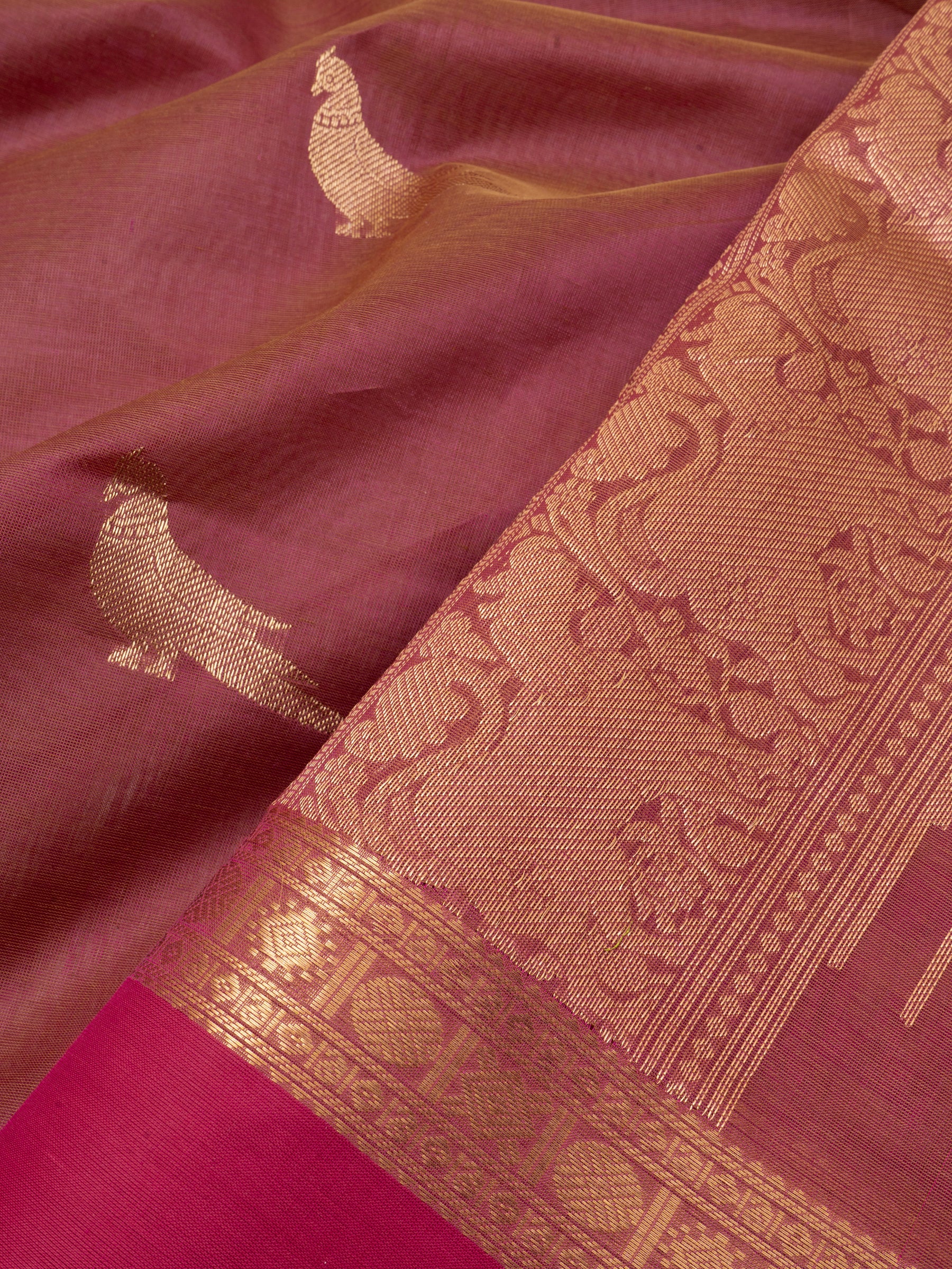 Onion pink killi butta/ Silk Cotton Saree CLSA5217
