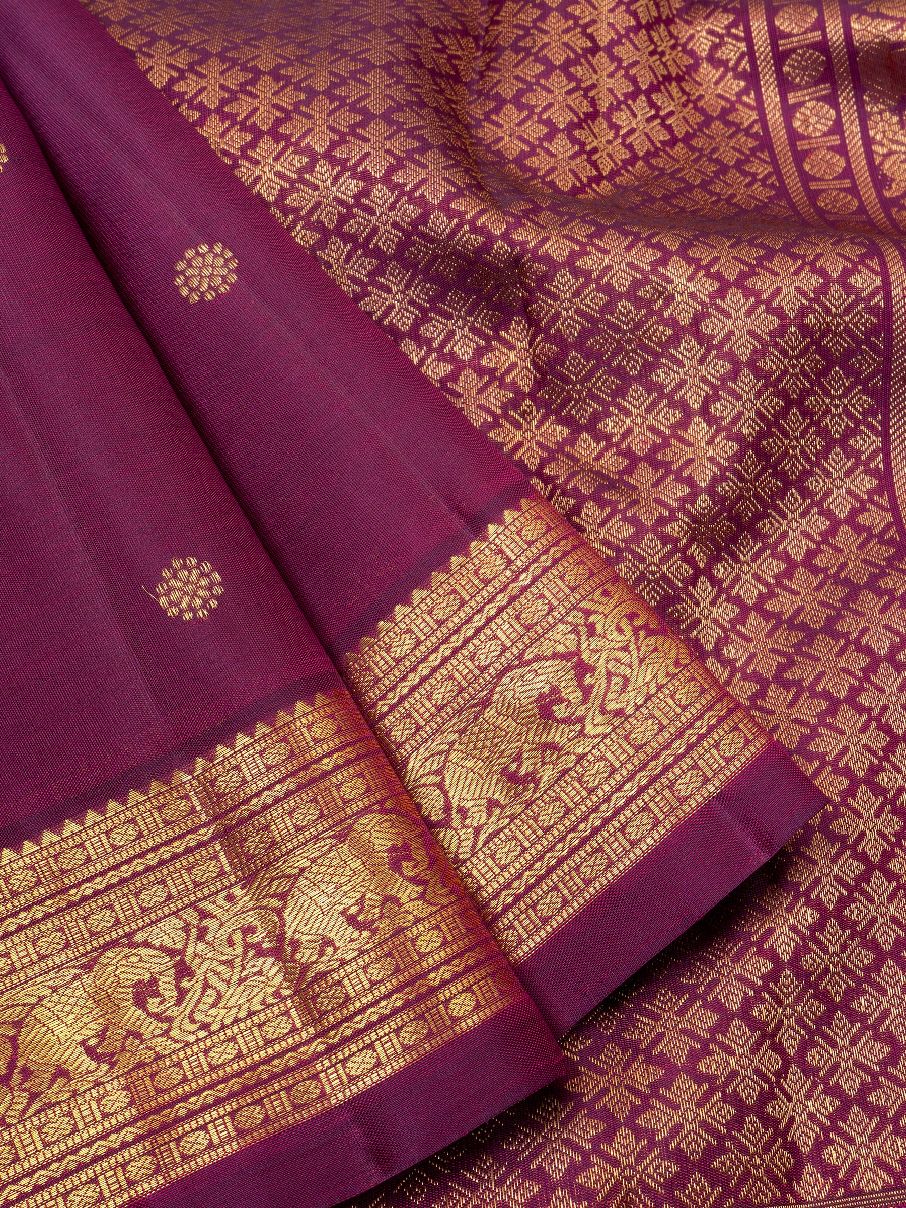 Wine getti border/ Kanjivaram Silk Saree CLSA6222