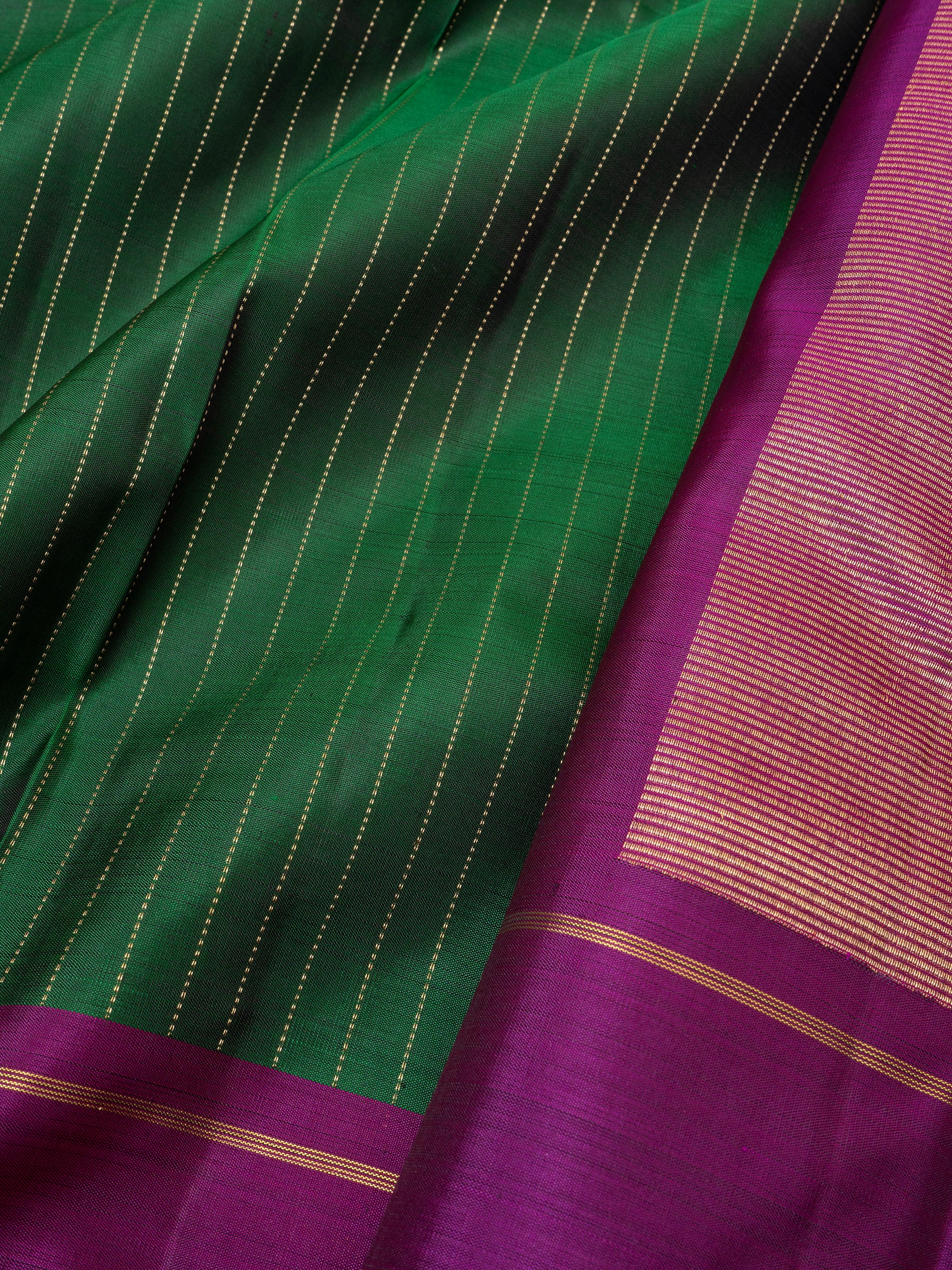 Green and magenta long border/Kanjipuram silk Saree CLSA5449