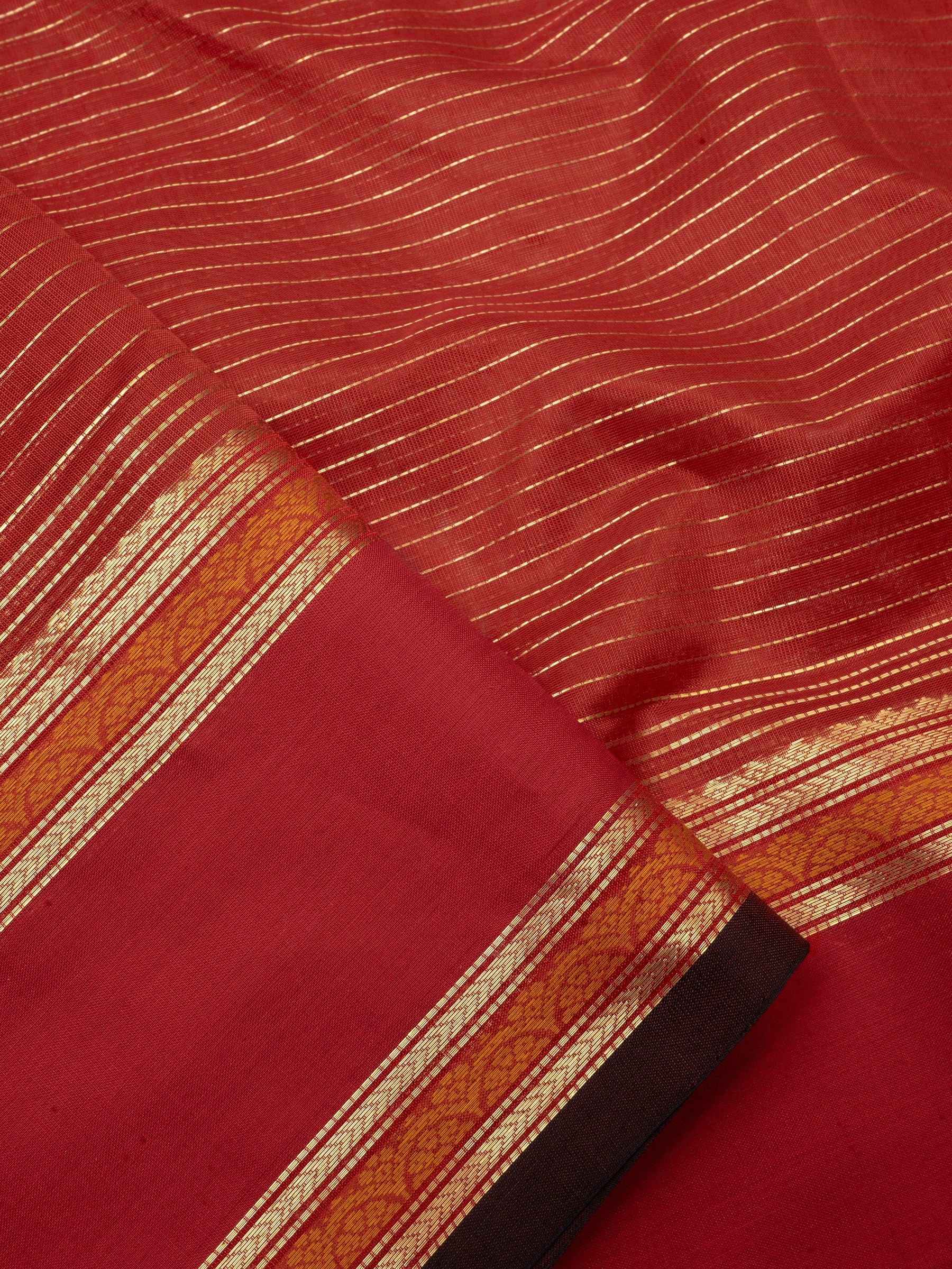 Rust rettapet border / Silk Cotton Saree CLSA5981