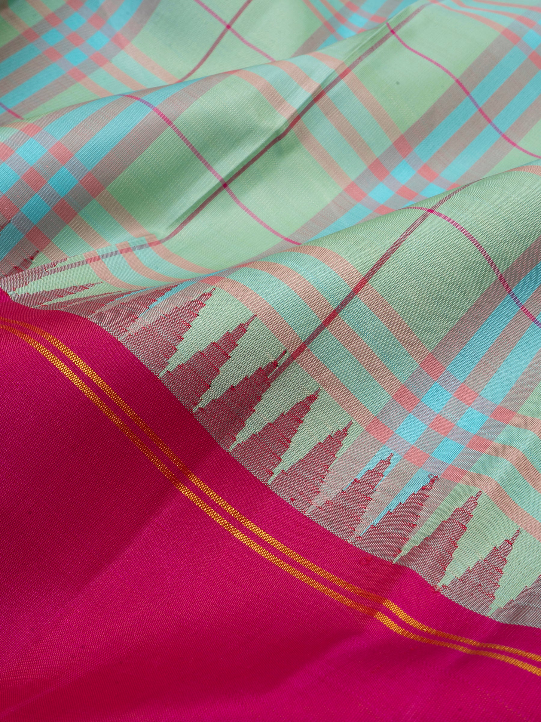 Elakai green Kattam Korvai /Arani Silk Saree CLSA6255