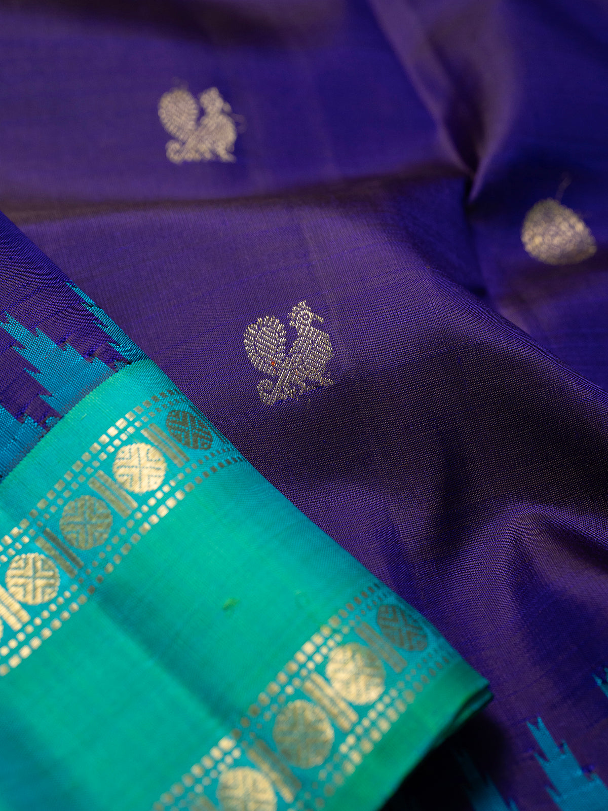 Purple Rettapet temple / Kanjipuram Silk Saree CLSA6571