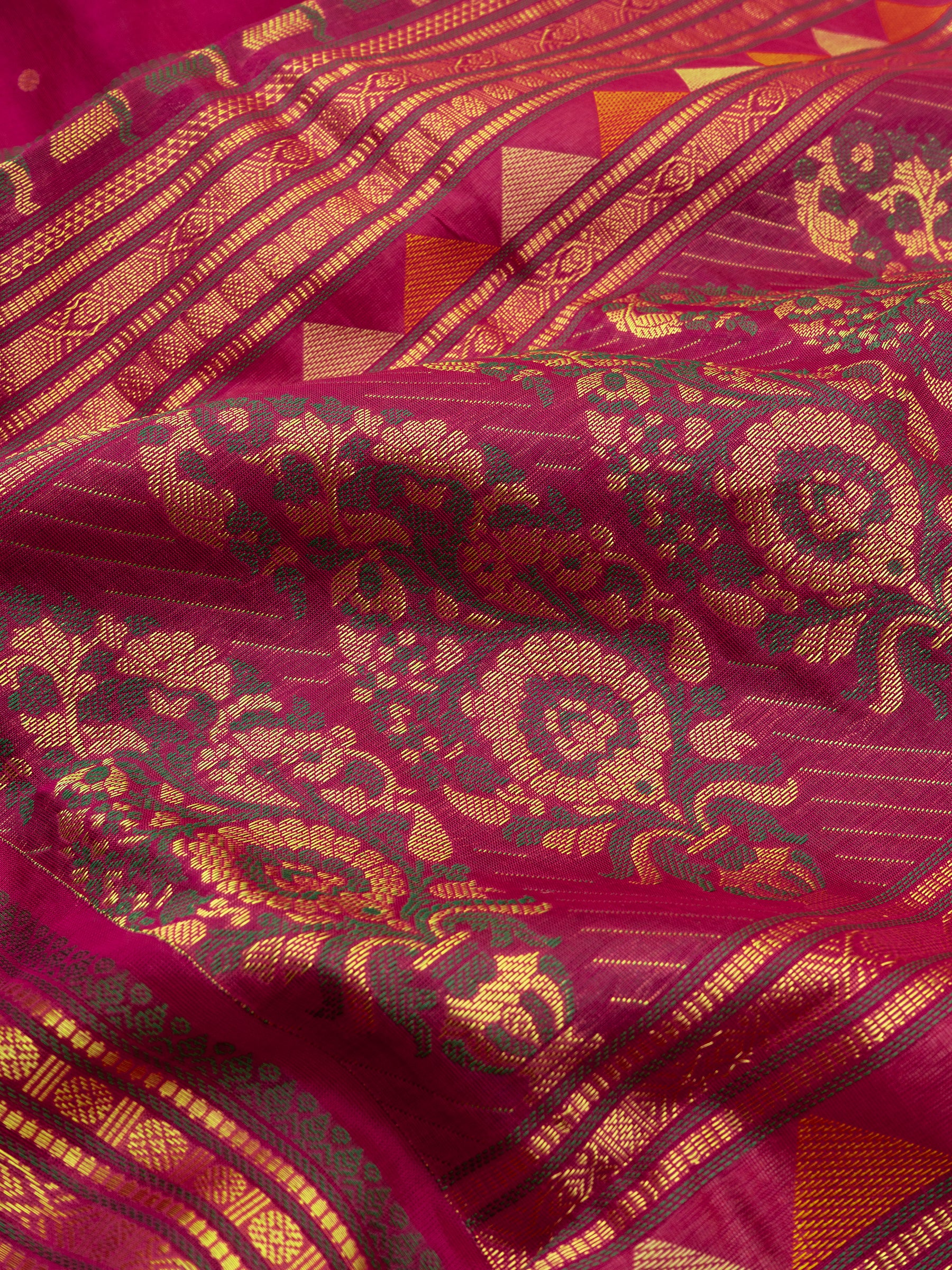 Pink varisapet border/ Silk Cotton Saree CLSA6626