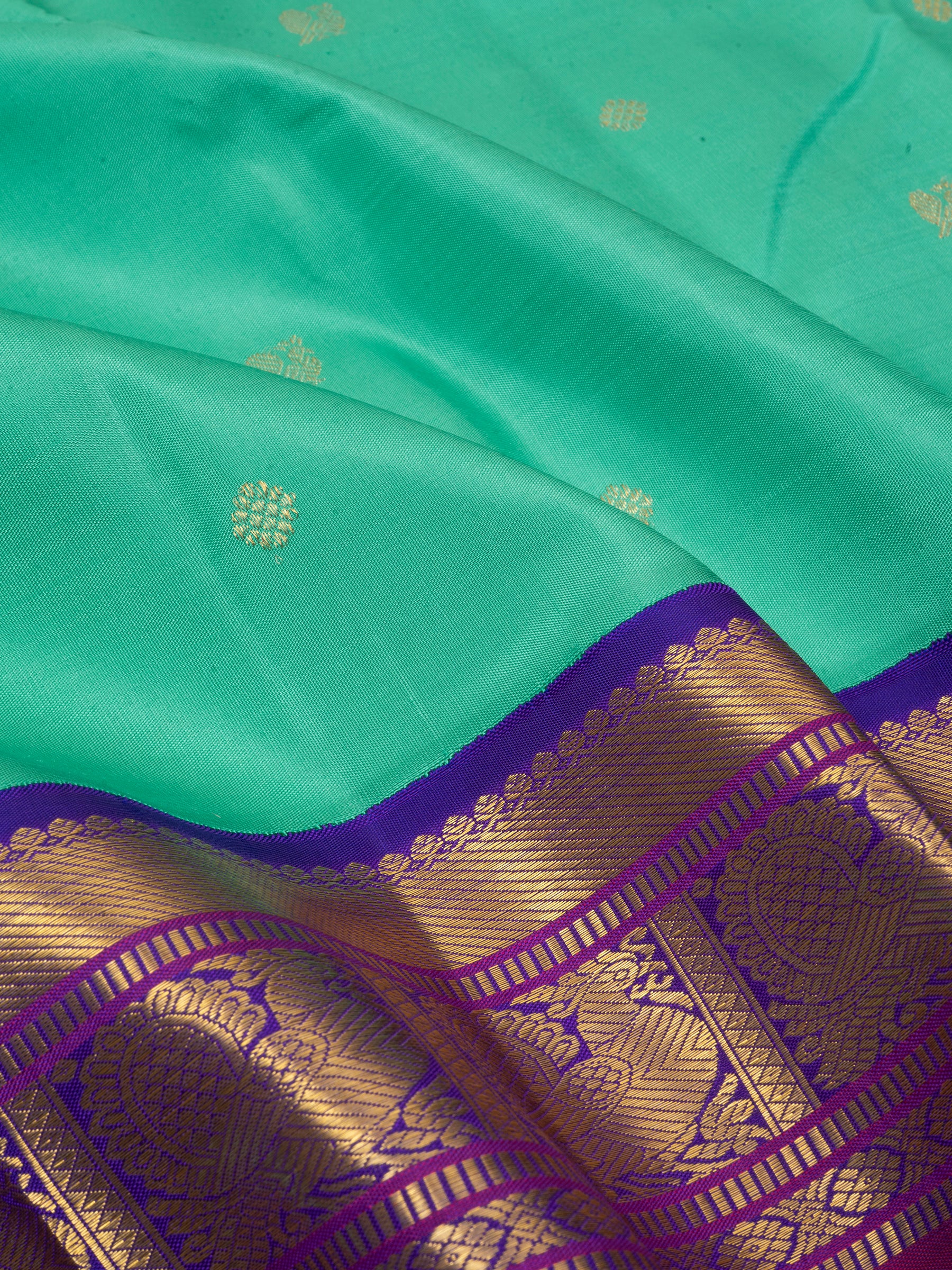 Sea blue Korvai / Kanjipuram silk Saree CLSA7016