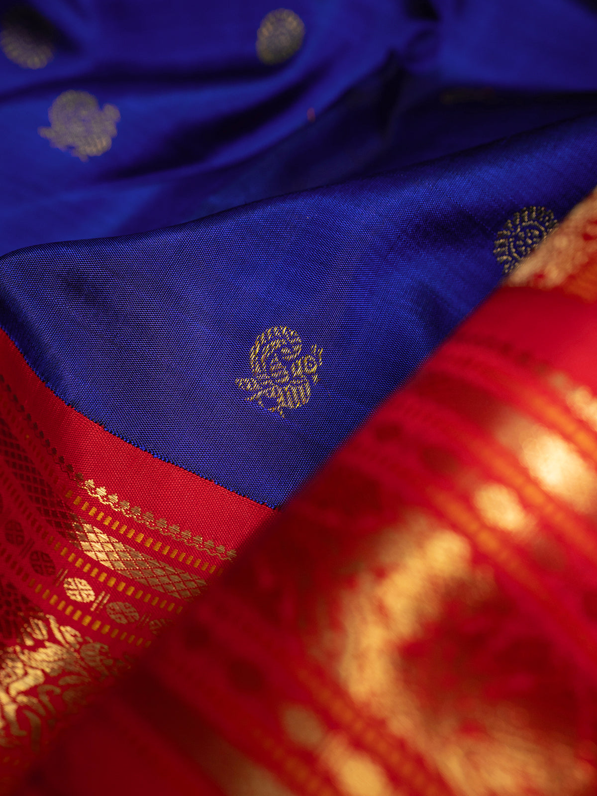Ms blue Korvai Kanjipuram Silk Saree CLSA7329