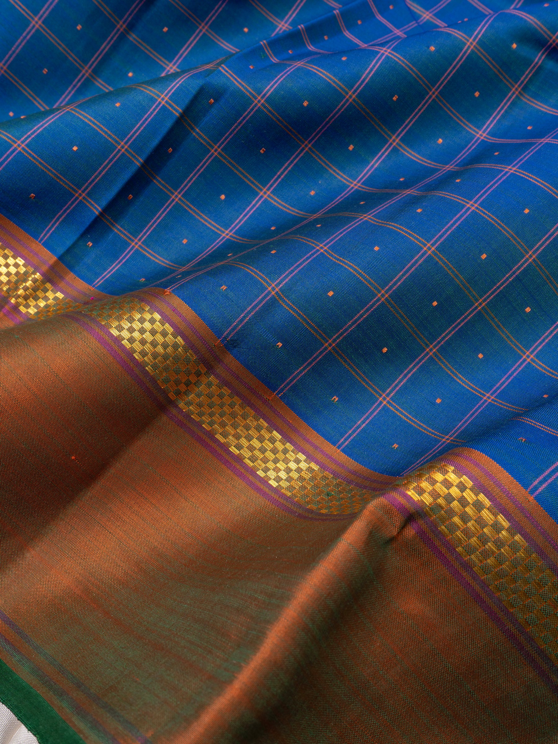 Teal blue Laksham Butta /Arani Silk Saree CLSA7489
