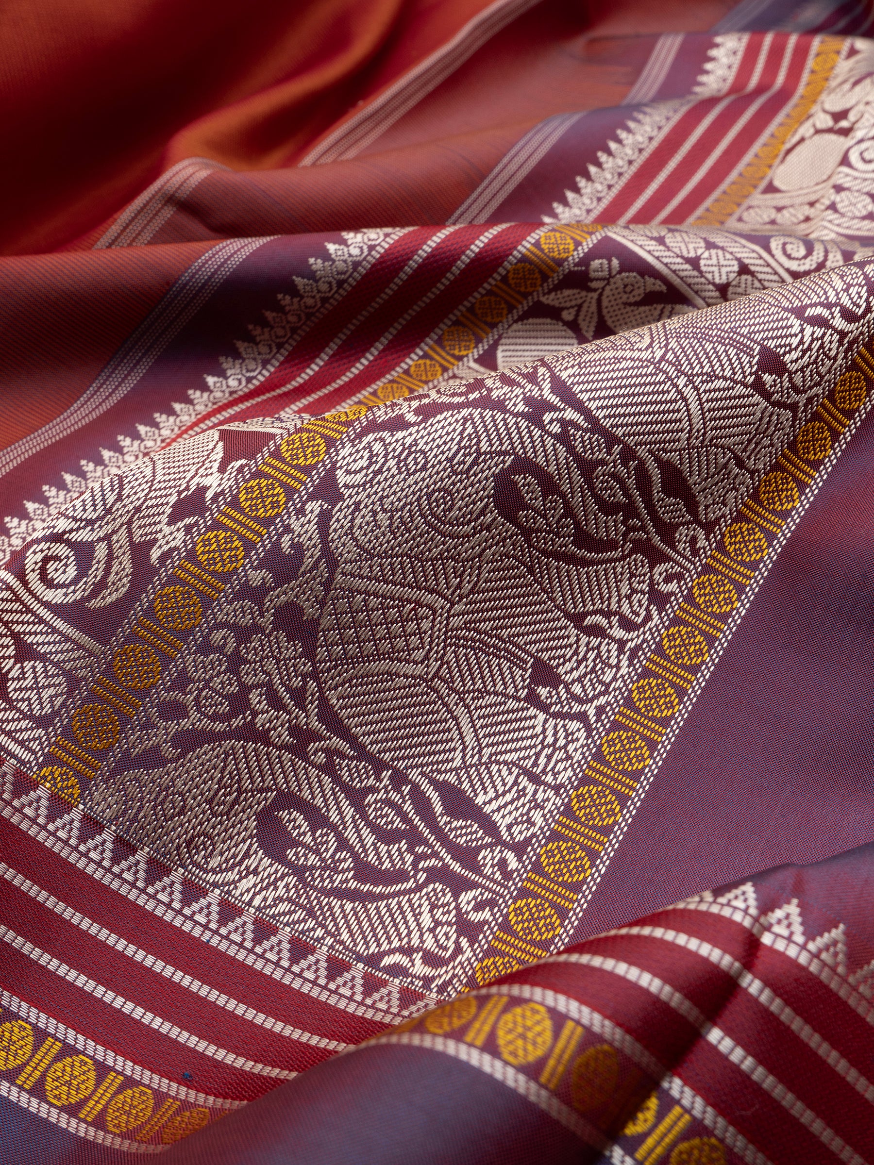 Rust unique pallu/ Special Edition Silk CLSA10195