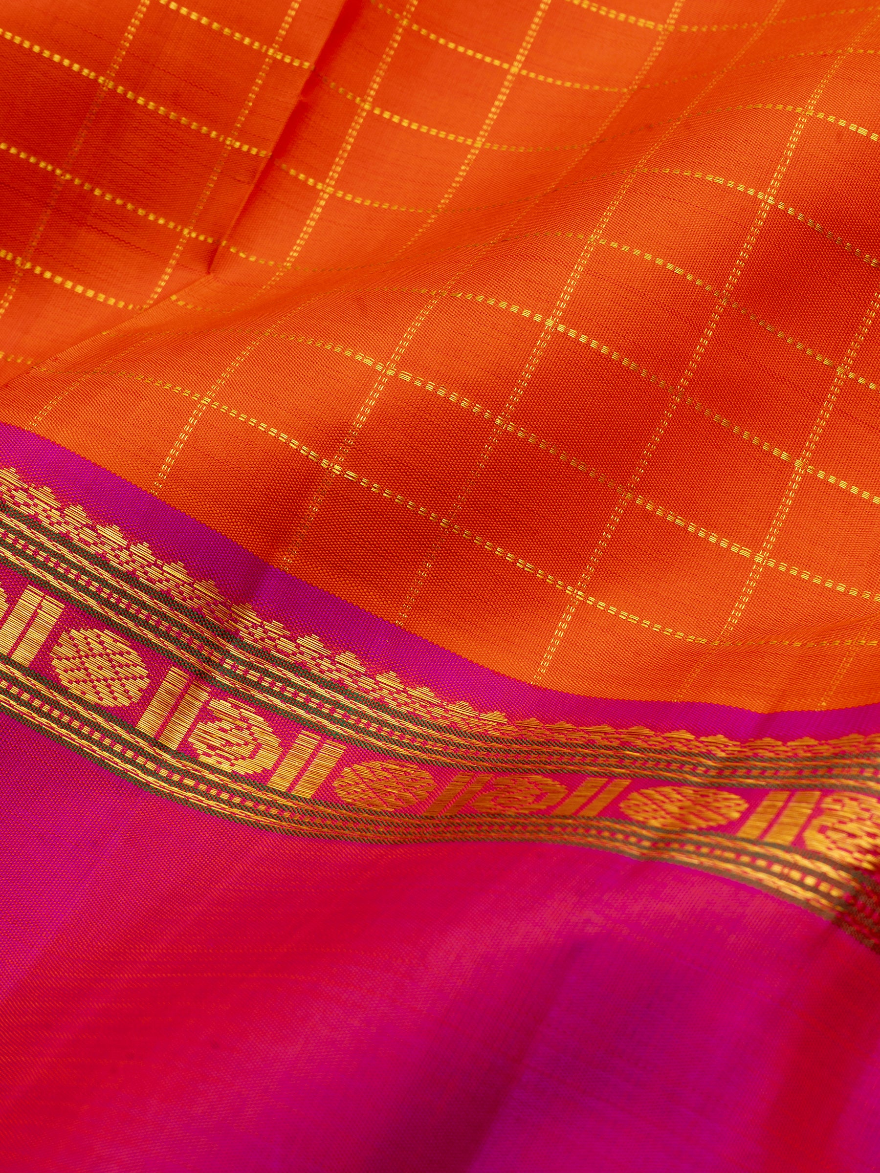 Orange kattam ganga jamuna border / Arani Silk Saree CLSA8548
