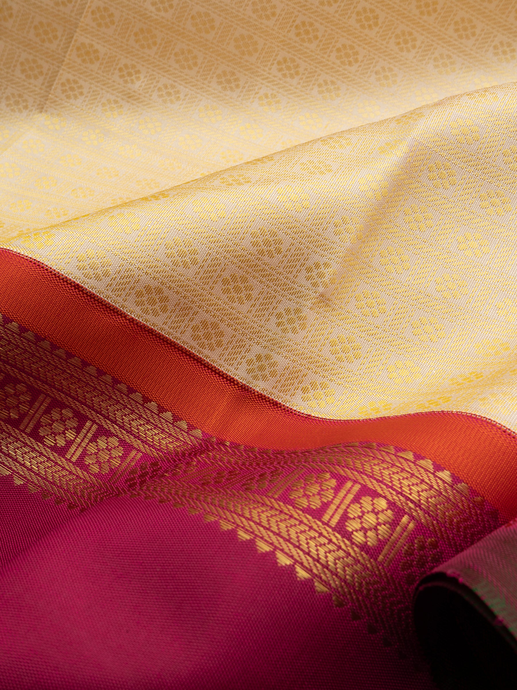 Off white Laksham Butta Korvai Thread work Kanjipuram Silk Saree CLSA8730