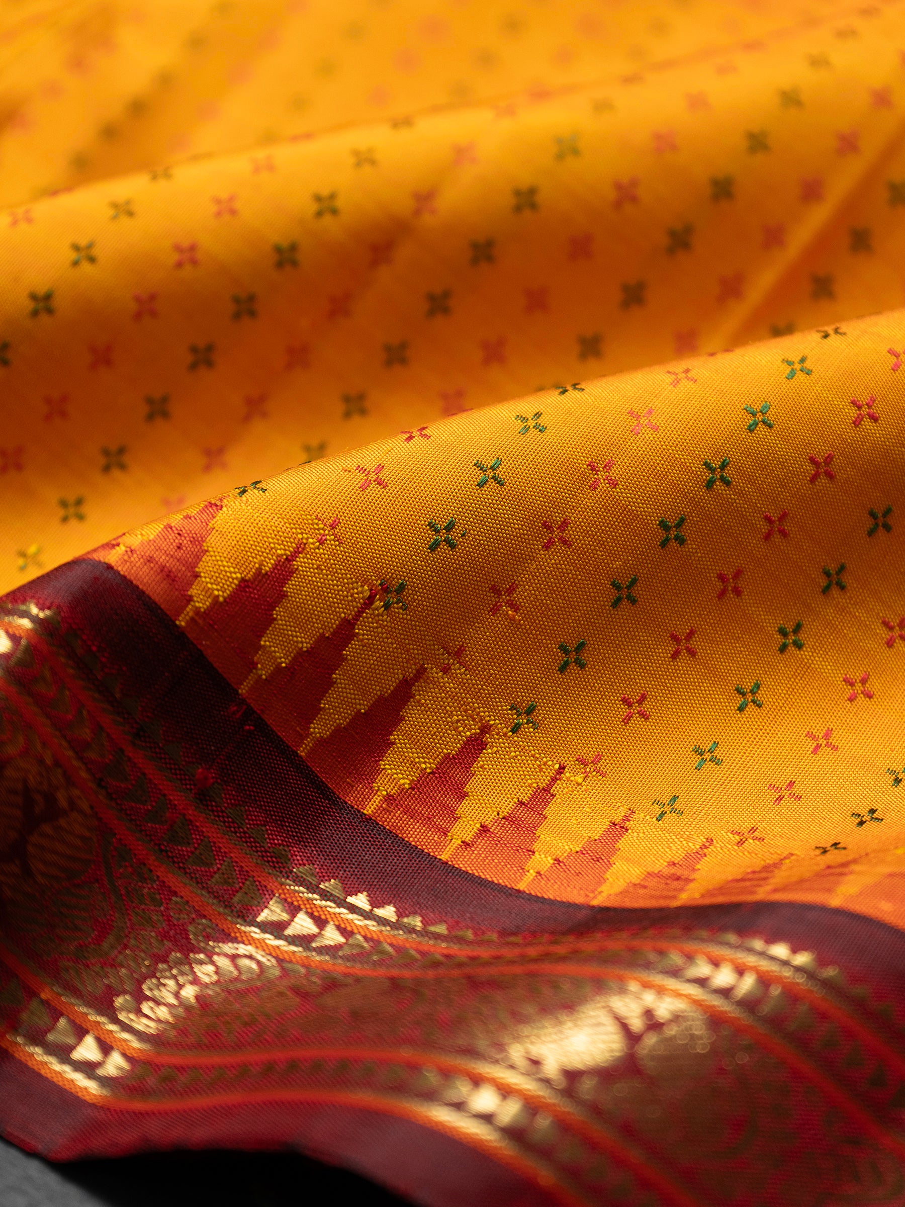 Yellow plus Butta Korvai Kanjipuram Silk Saree CLSA9638