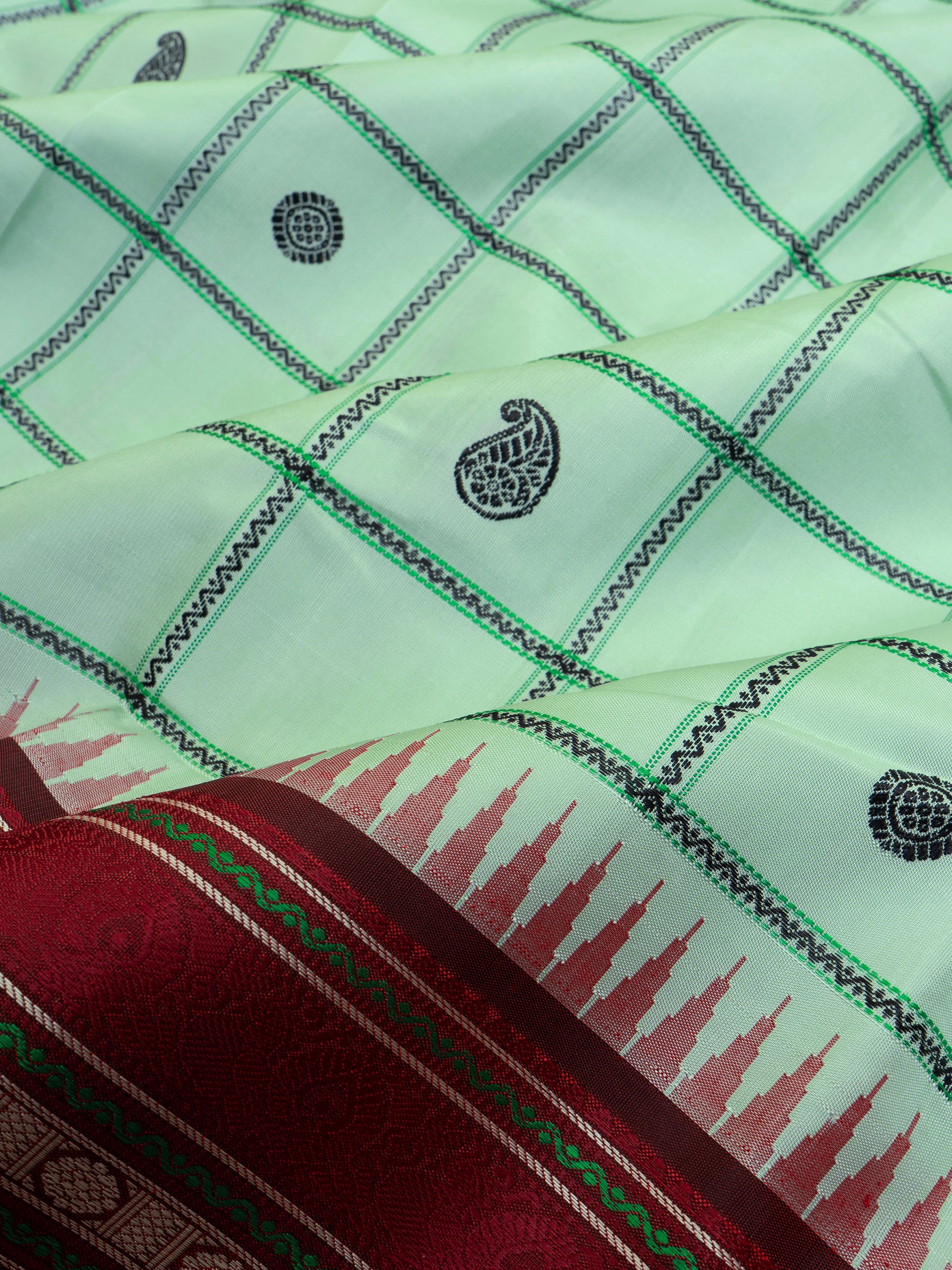 Pastel green kattam butta thread work/ Special Edition Silk CLSA9851