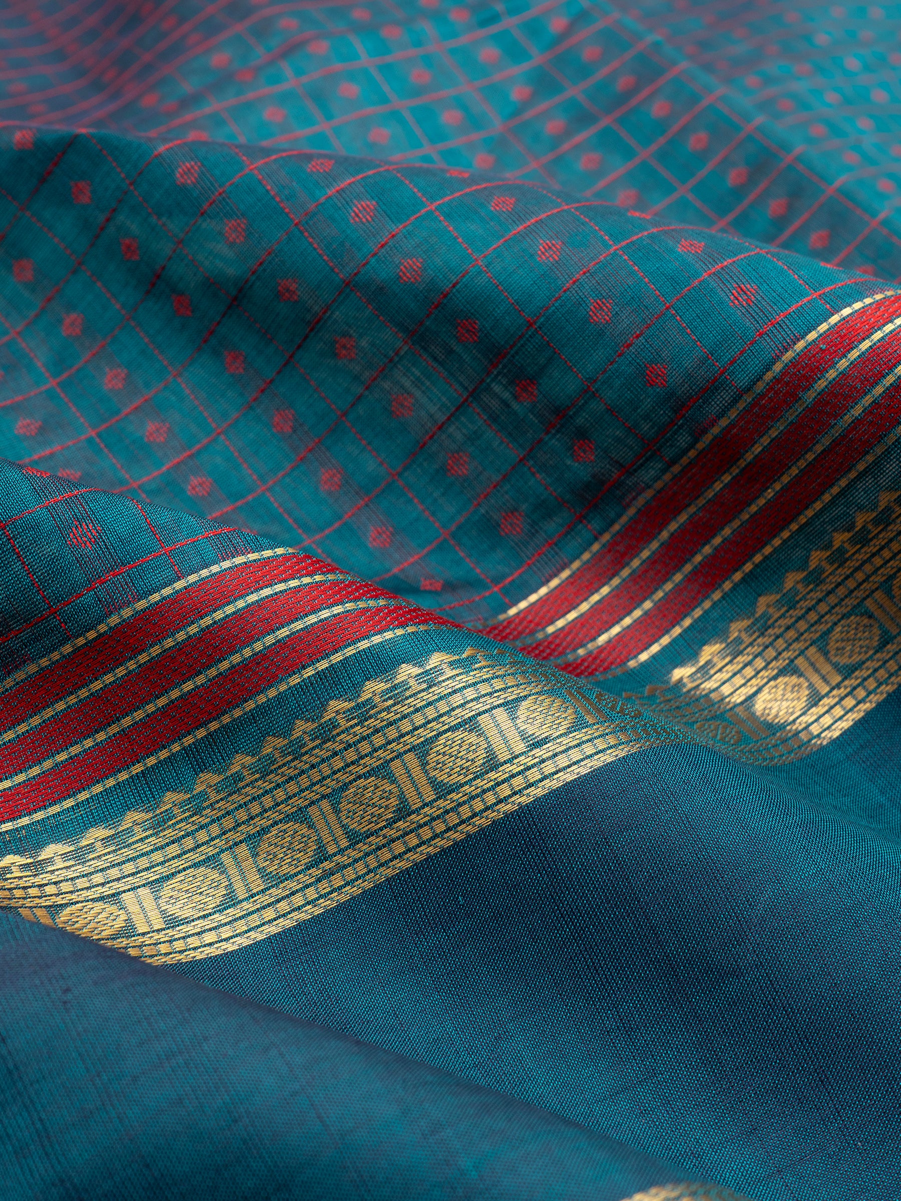 Teal blue lakshambutta/ Silk Cotton Saree CLSA7320