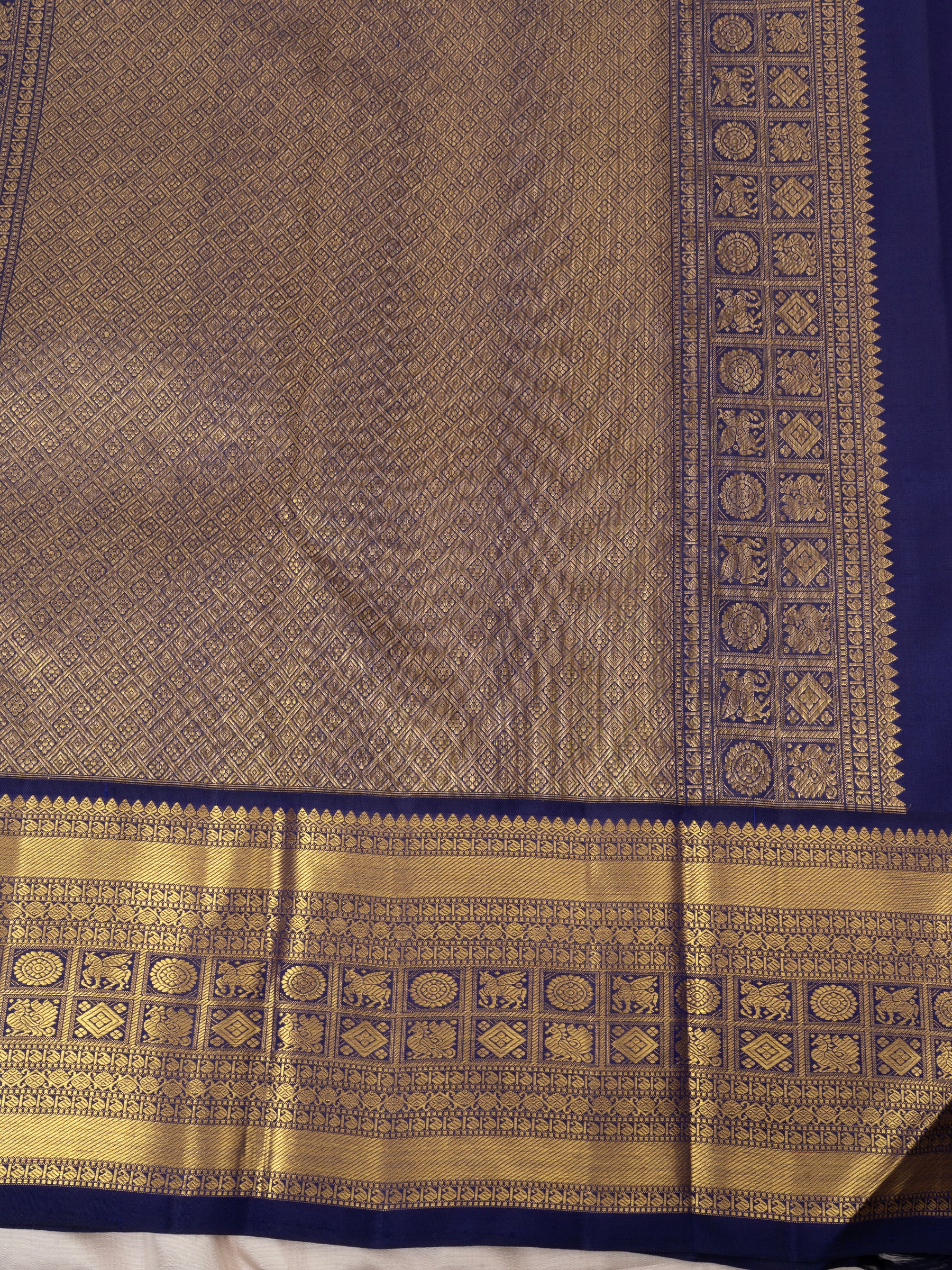 Pink and blue Kai Korvai / Arani Silk Saree CLSA6694