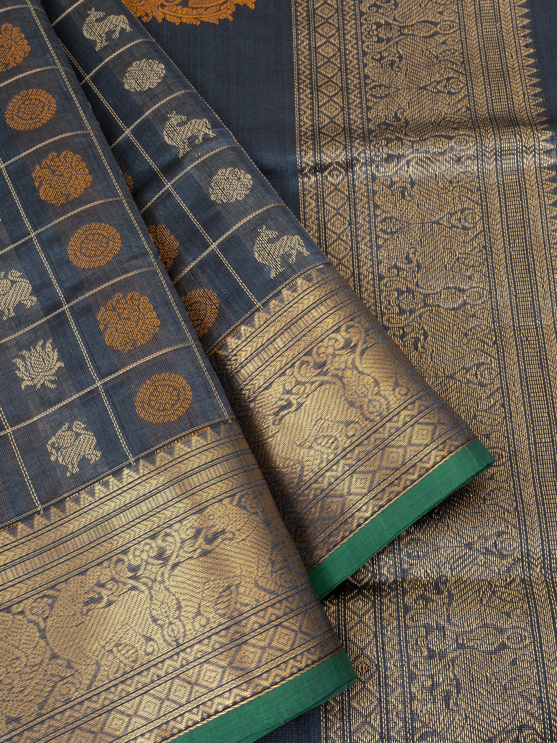 Grey multi butta / Silk Cotton Saree CLSA5237