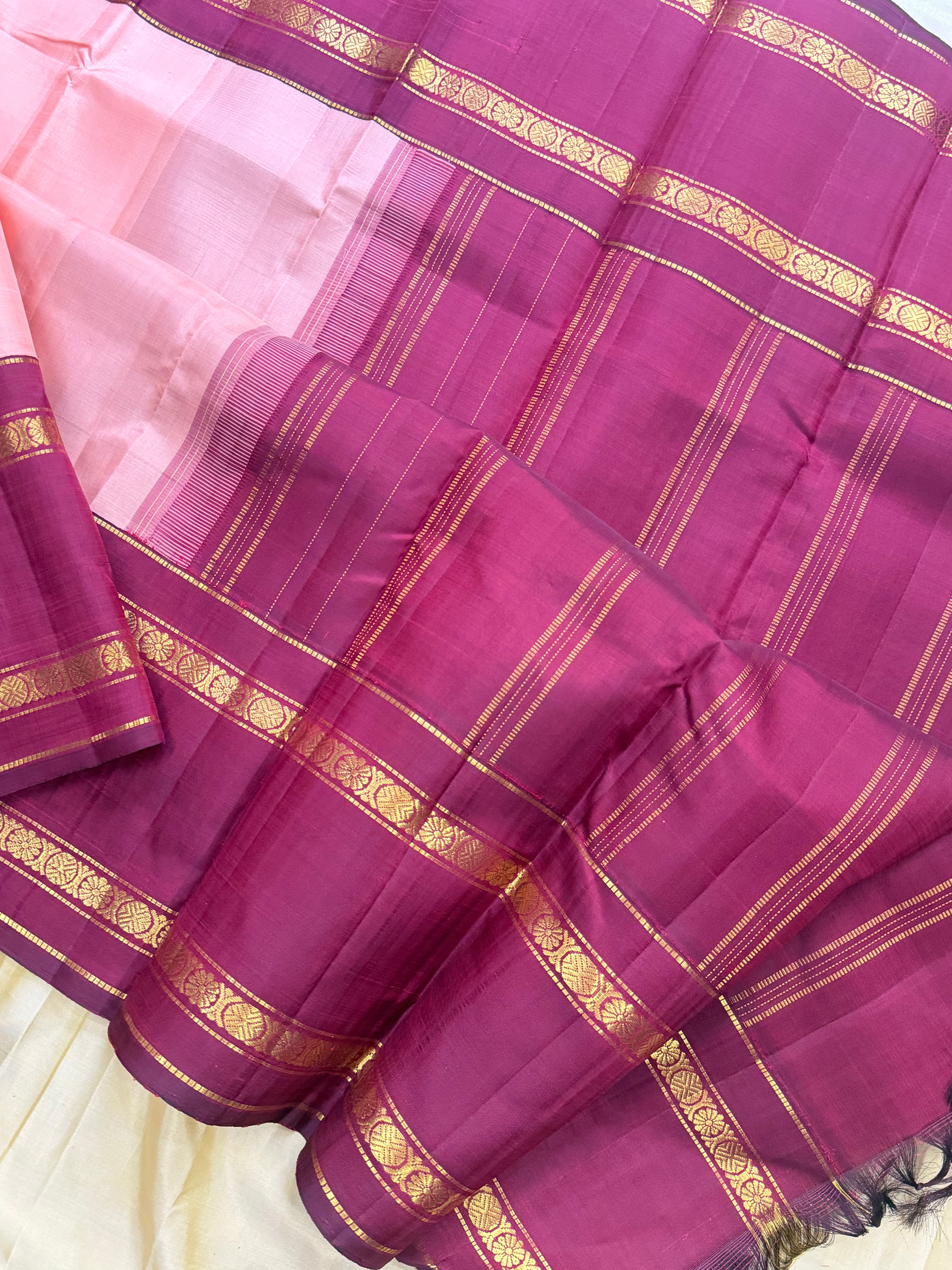 Peach Kai Korvai  / Arani silk