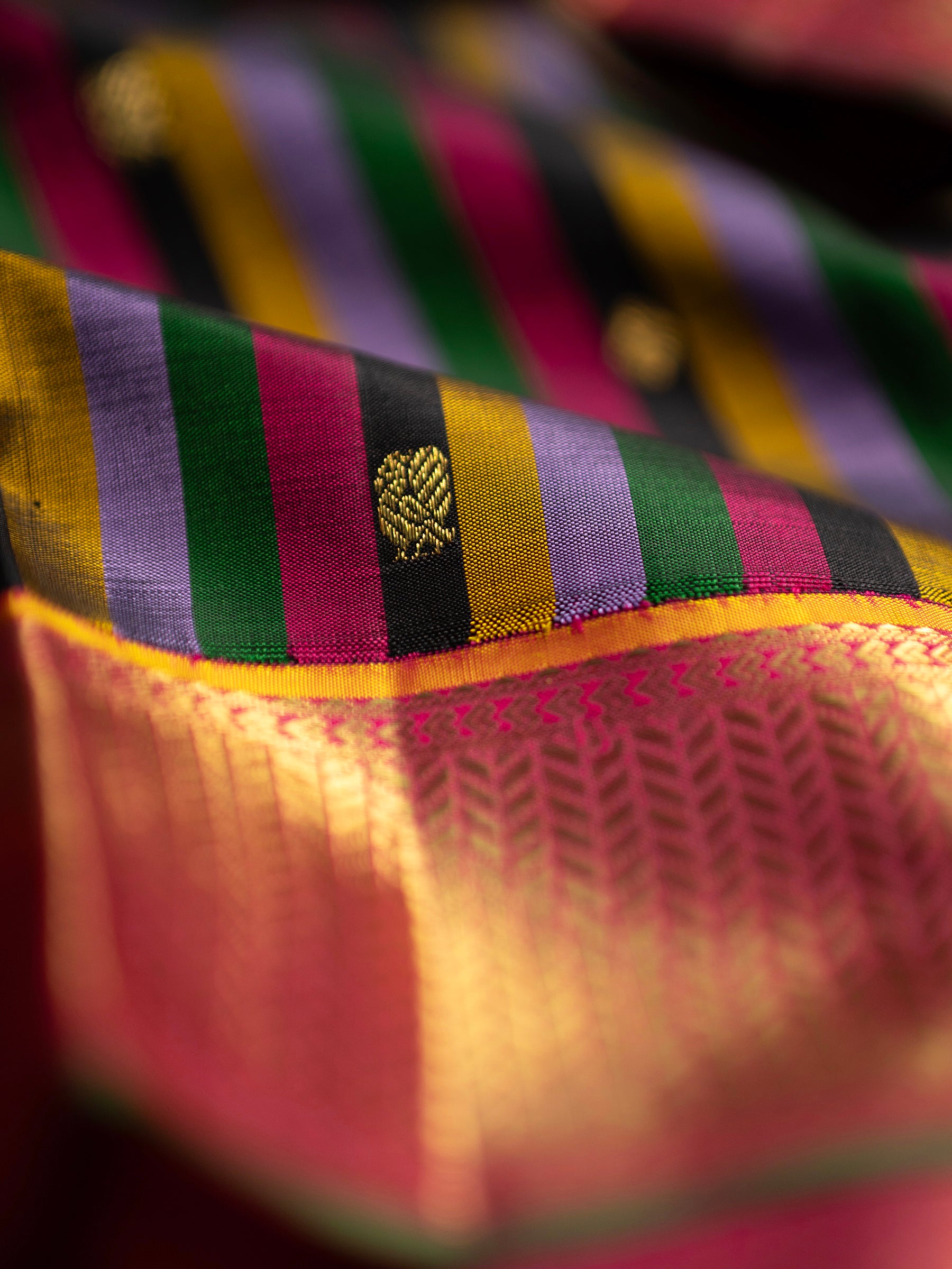 Multiple colour Korvai / Kanjipuram Silk Saree CLSA10632