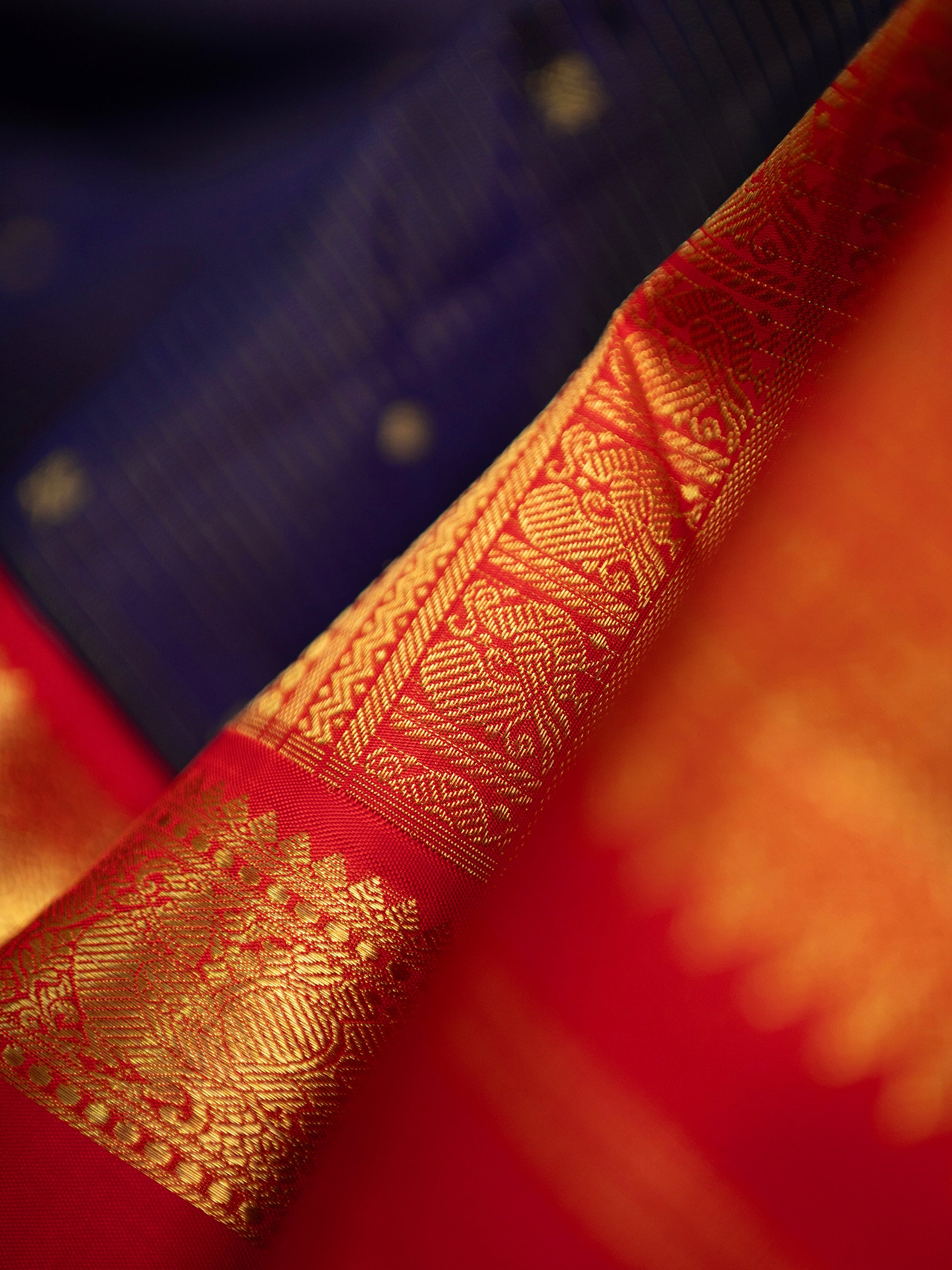 Royal blue oosi korvai Kanjipuram Silk Saree CLSA10644
