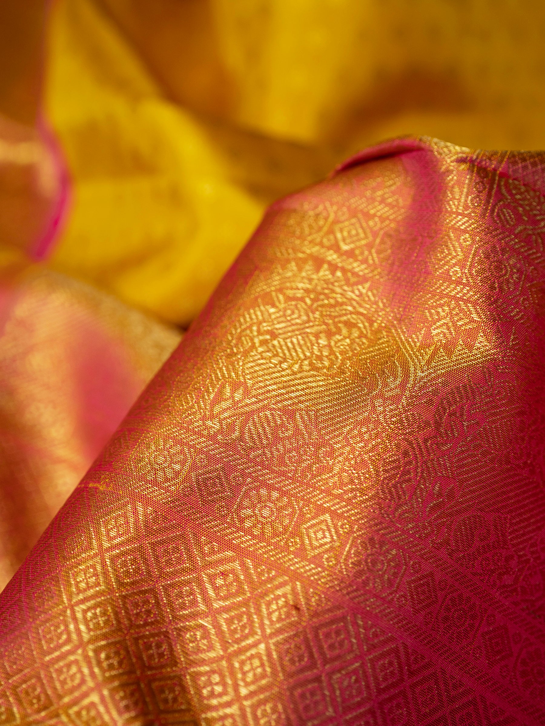 Golden mustard bridal saree Kanjipuram Silk Saree CLSA10700